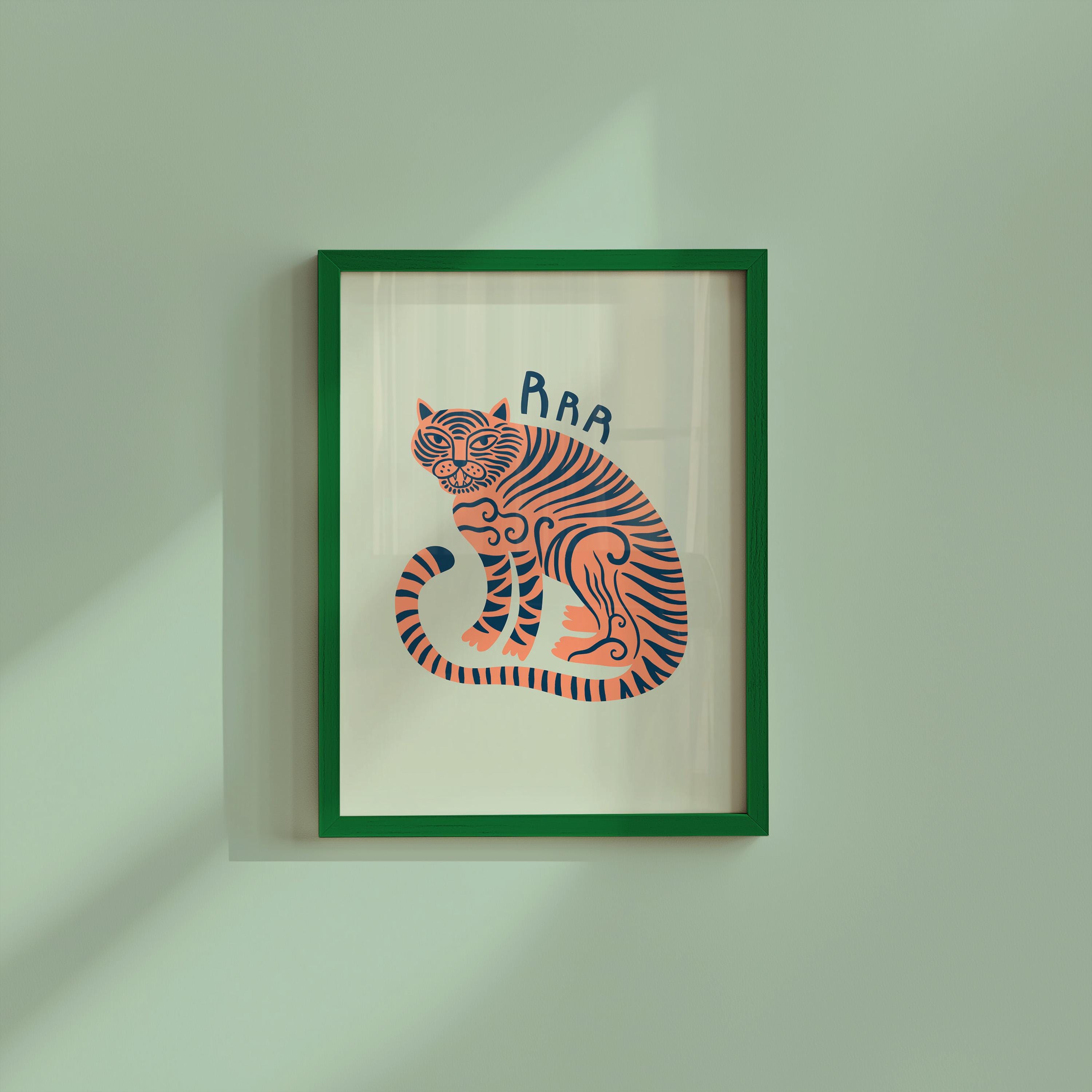 Tiger Mint Green Digital Art Print