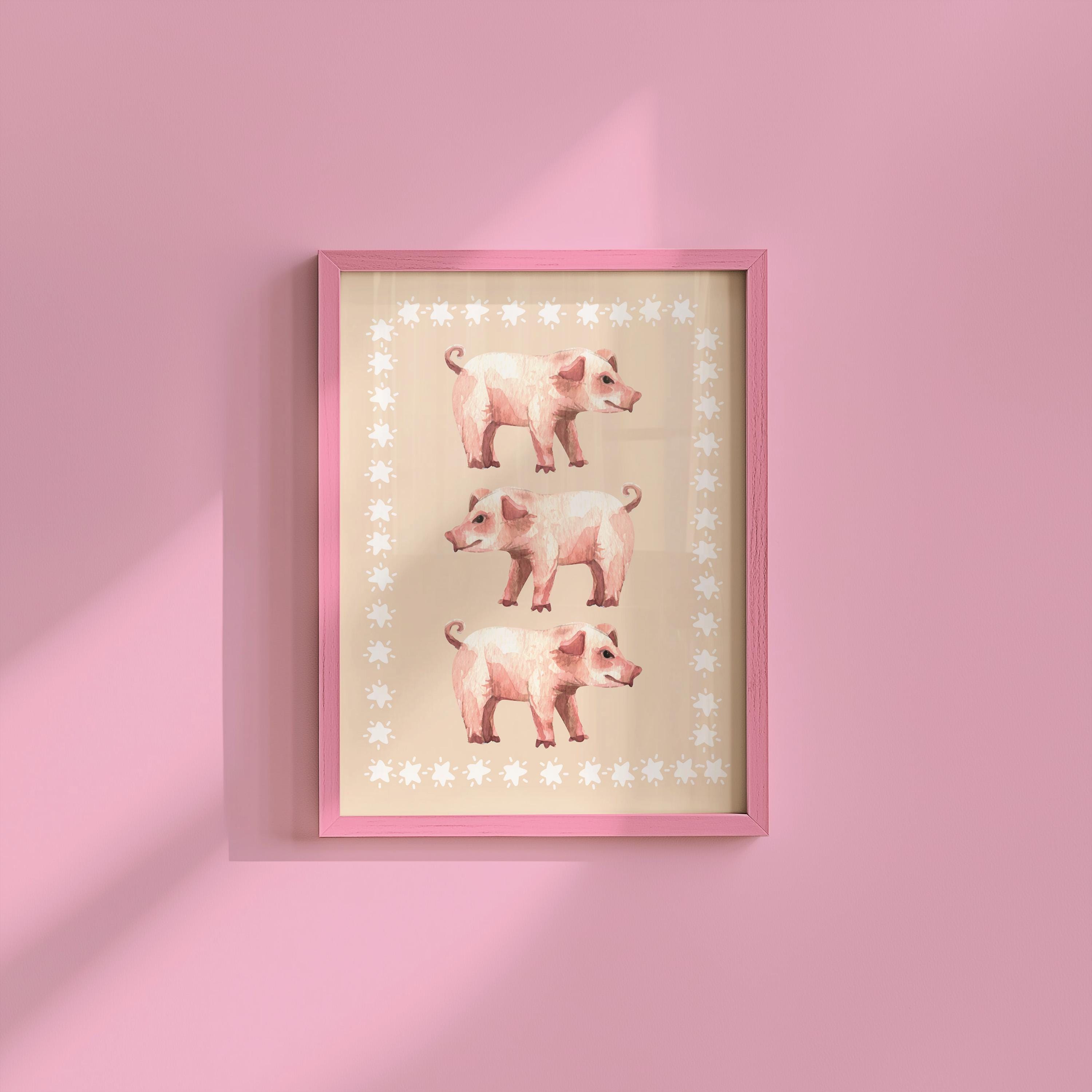 Three Pigs Digital Art Print