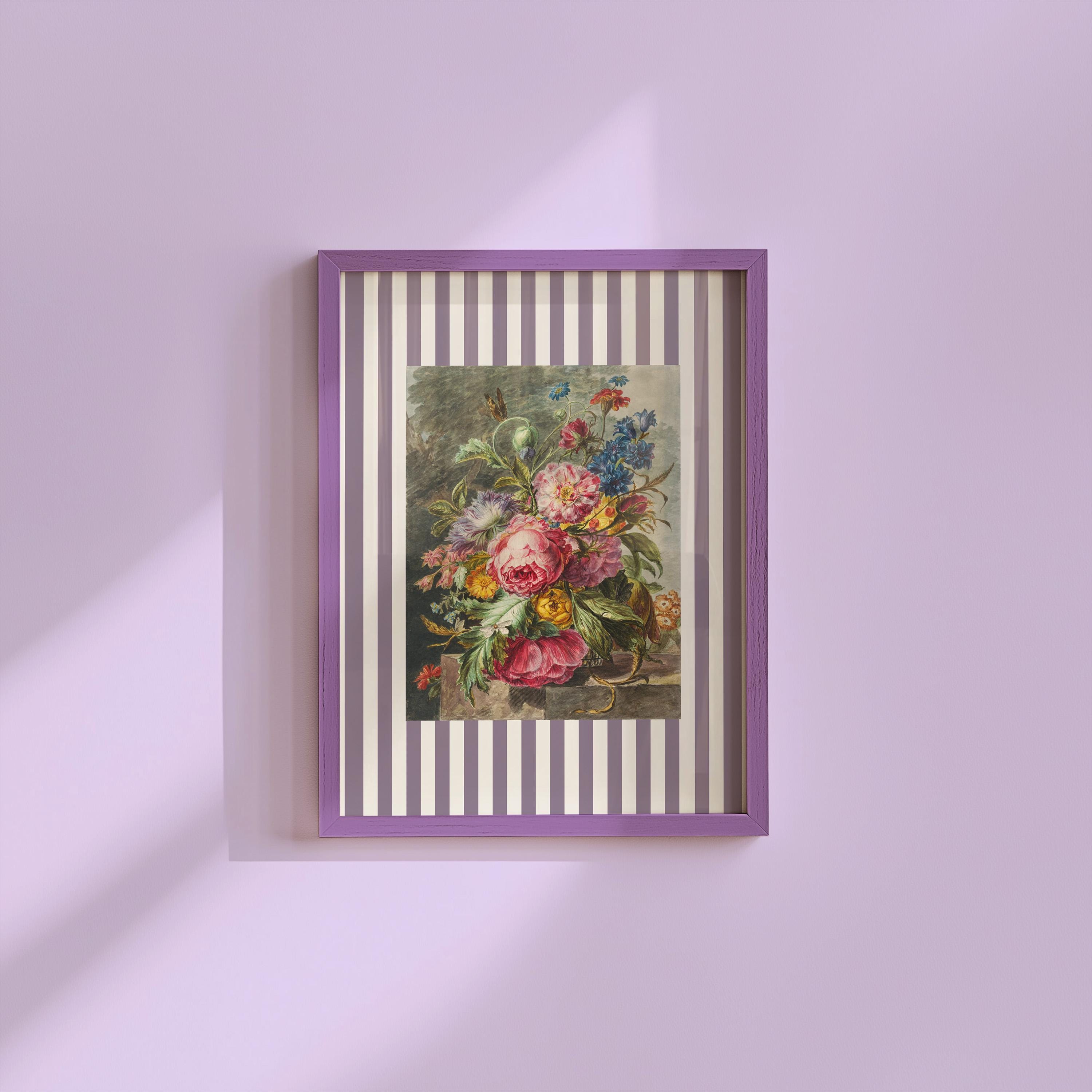 Mauve Bouquet Vintage Digital Art Print