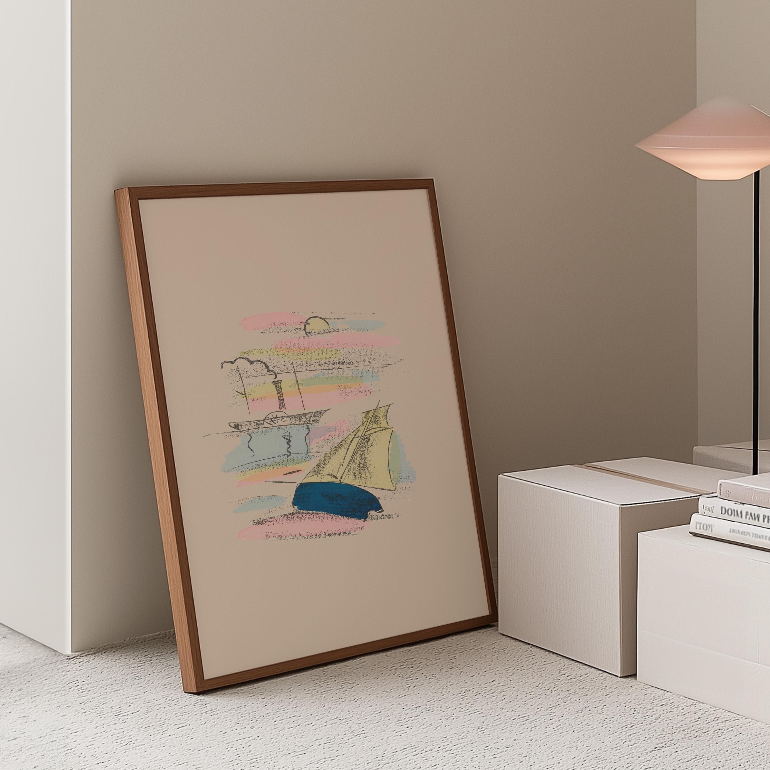 Sailing Vintage Digital Art Print