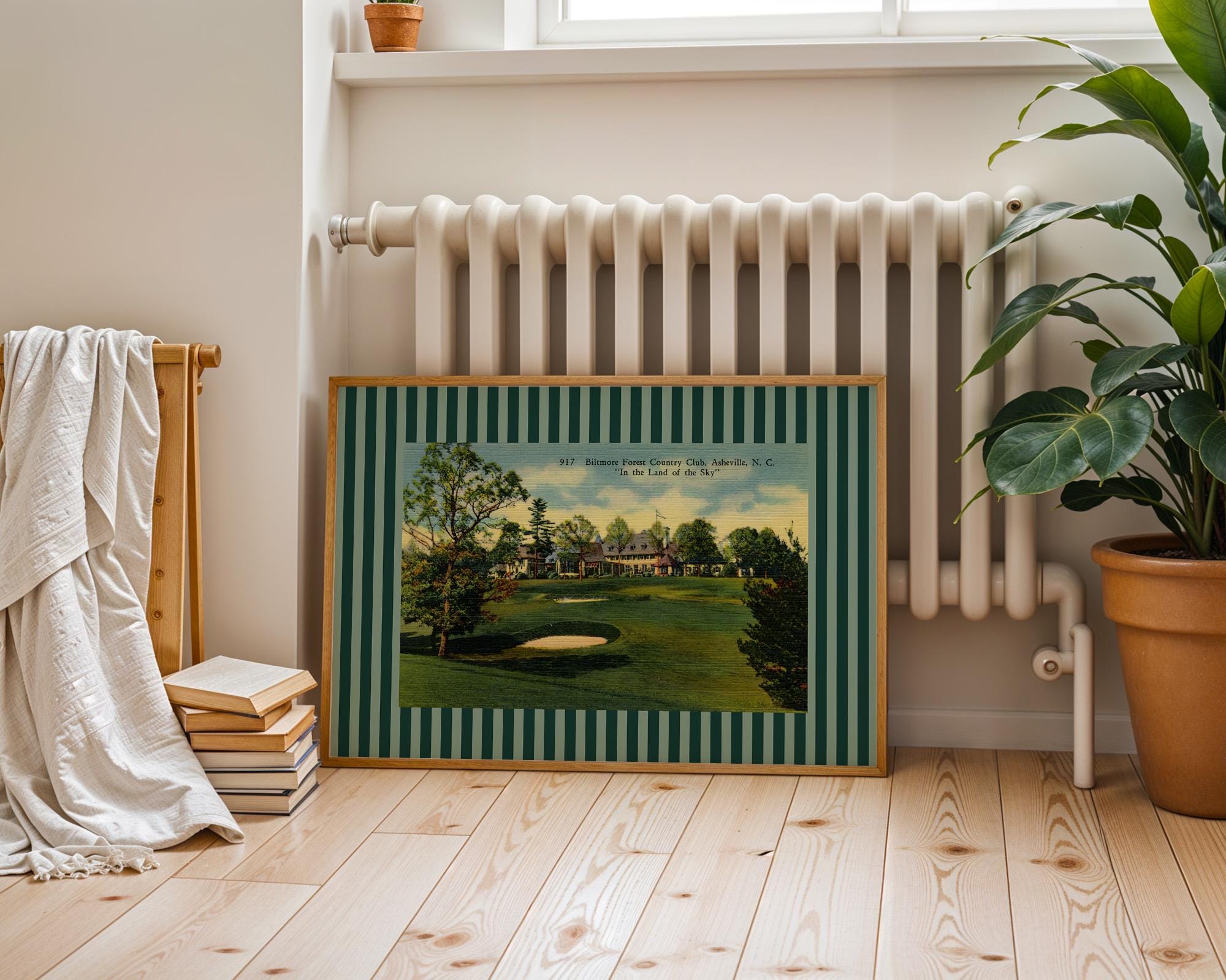 Golfers Print, North Carolina Art, Retro Gift for Golfer Dad, Horizontal Vintage, Office Decor, Golf Poster, Masters Art Print, Biltmore art