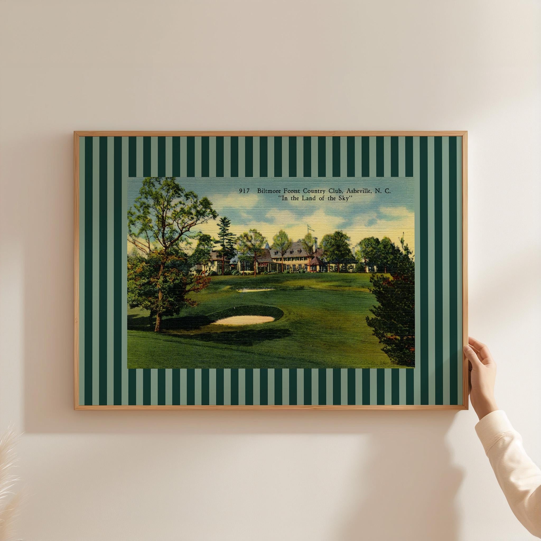 Golfers Print, North Carolina Art, Retro Gift for Golfer Dad, Horizontal Vintage, Office Decor, Golf Poster, Masters Art Print, Biltmore art