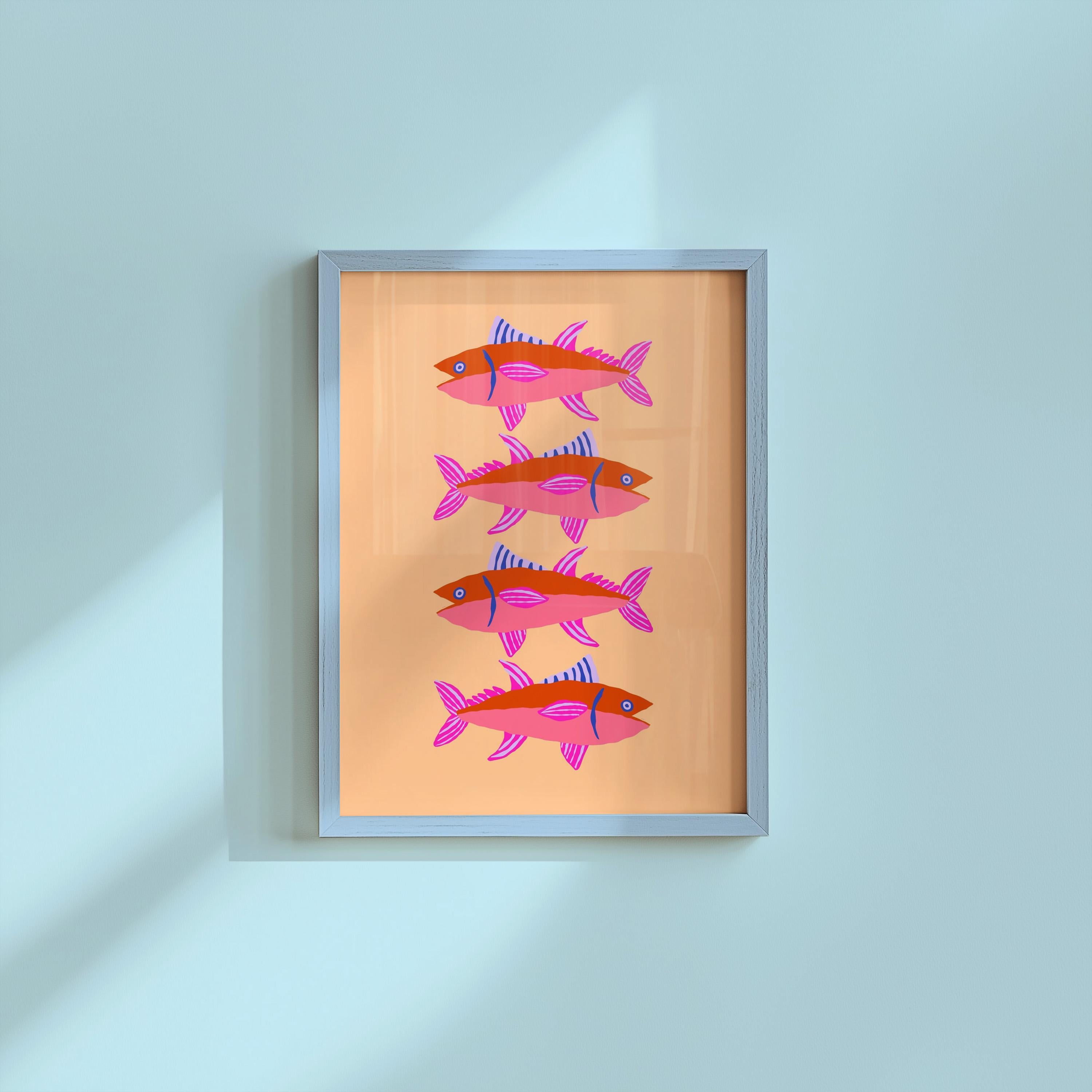 Pink Fish Poster Print: Trendy Preppy Room Decor (Digital Download)