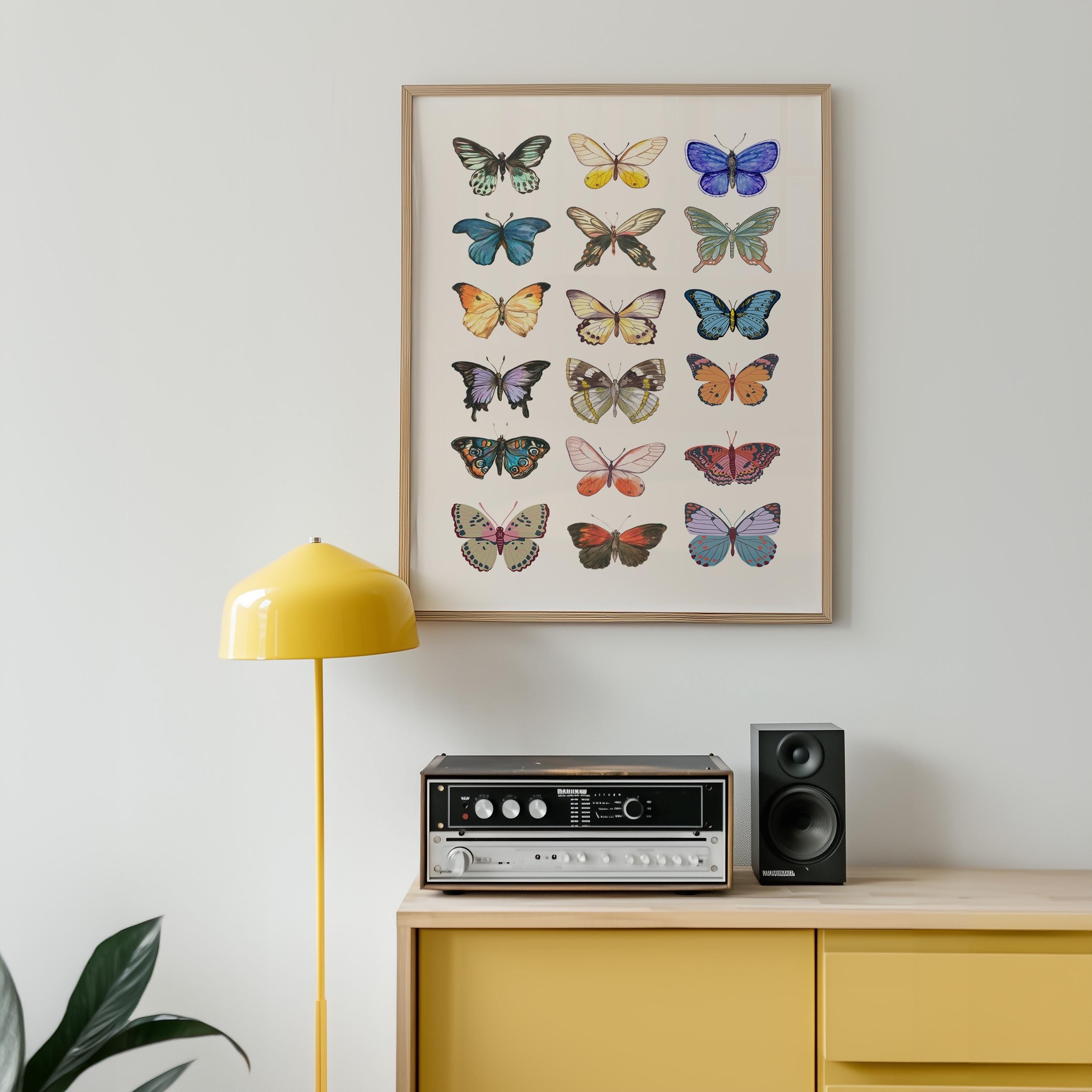 Butterflies White Digital Art Print