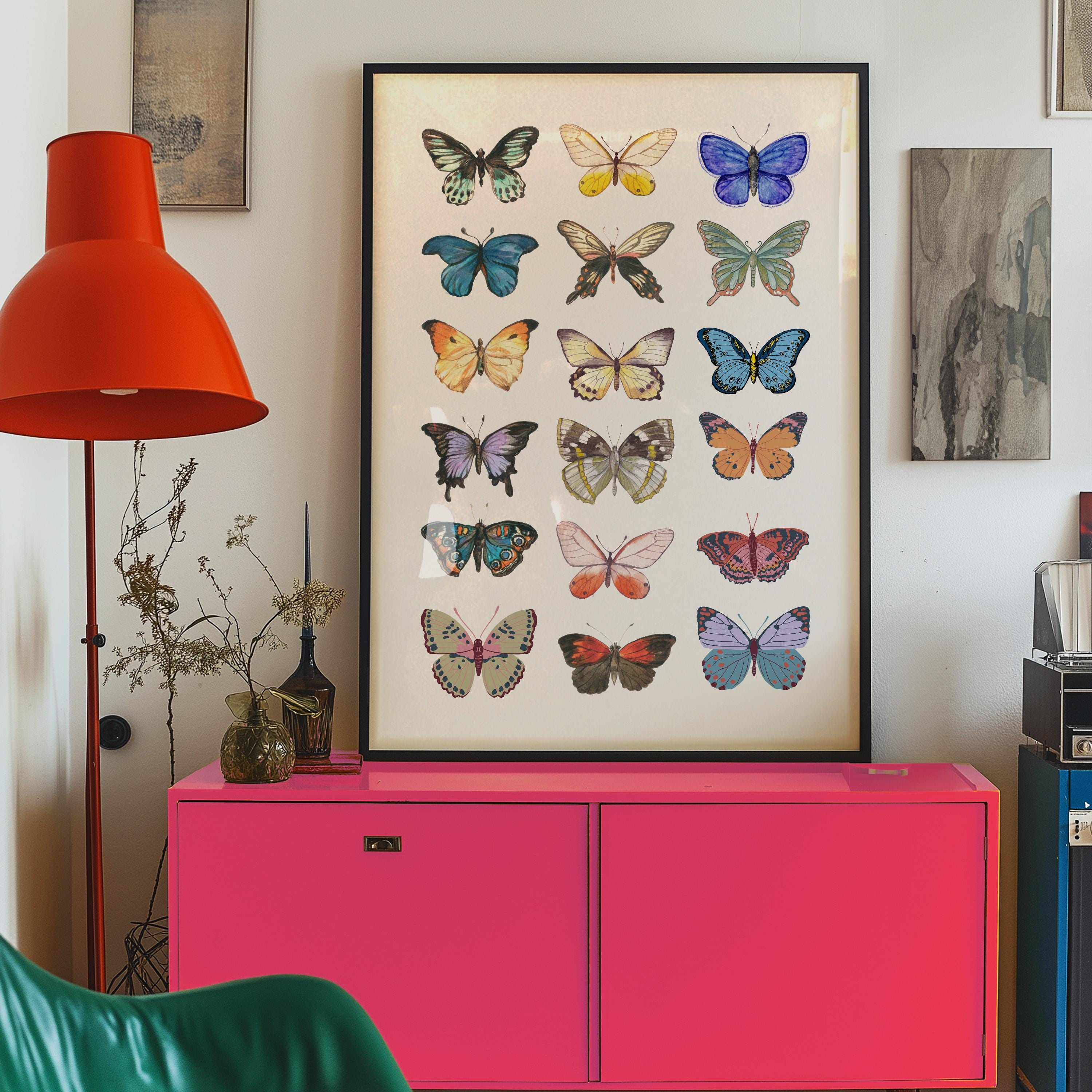 Butterflies White Digital Art Print