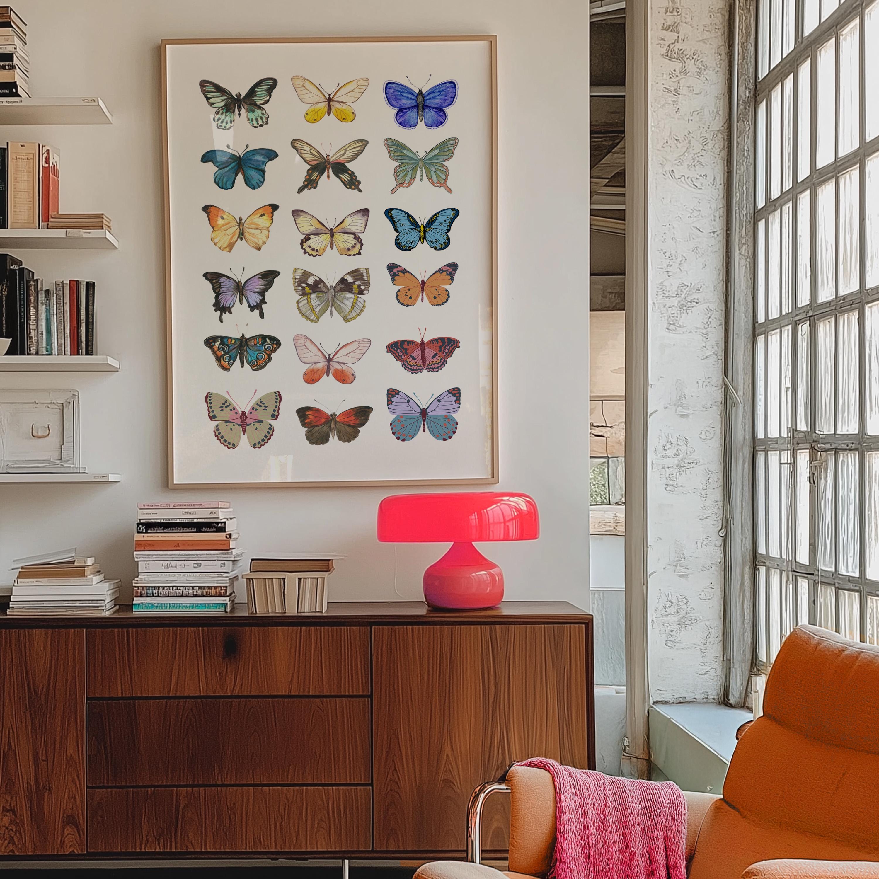 Butterflies White Digital Art Print