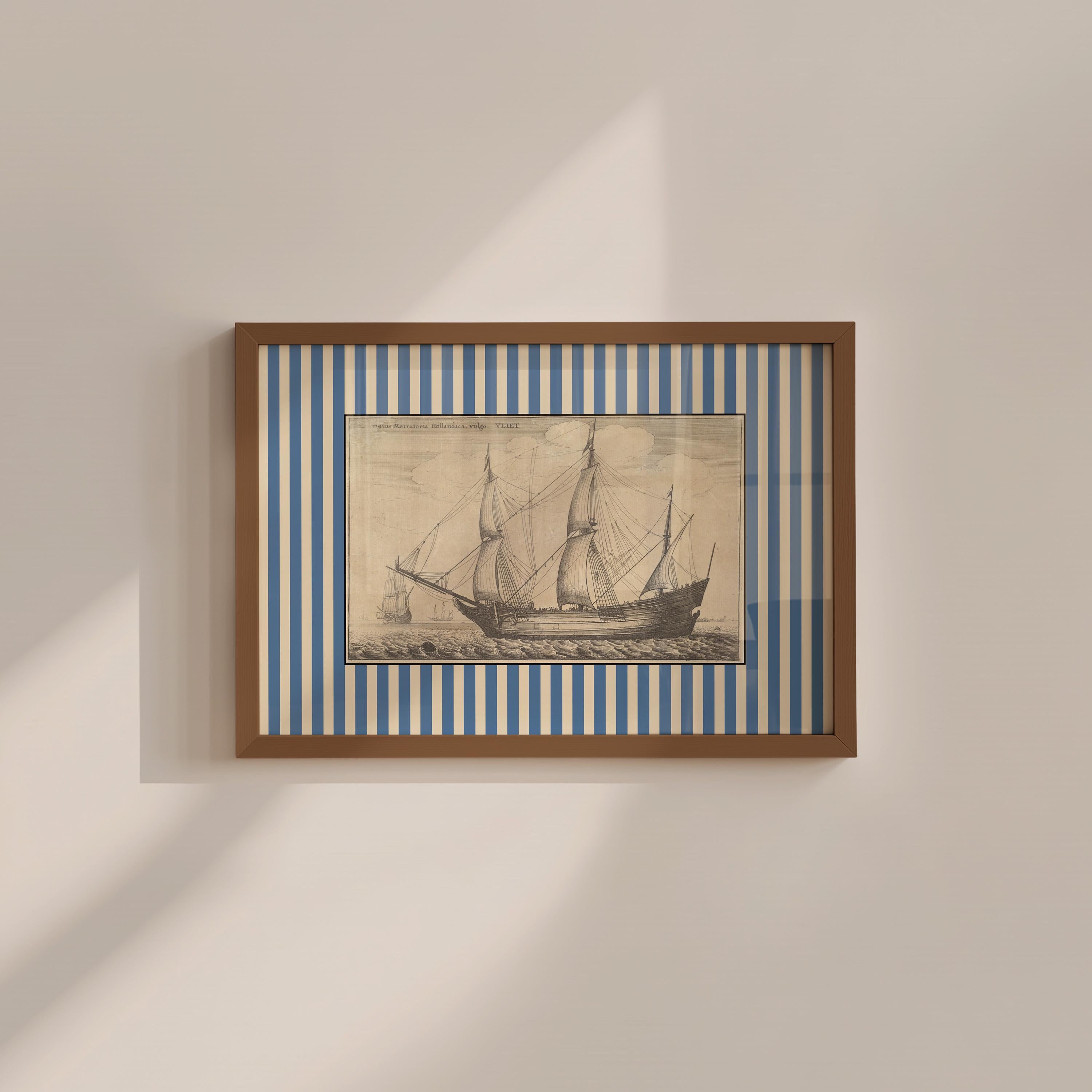 Vintage Sailing Ship Digital Art Print