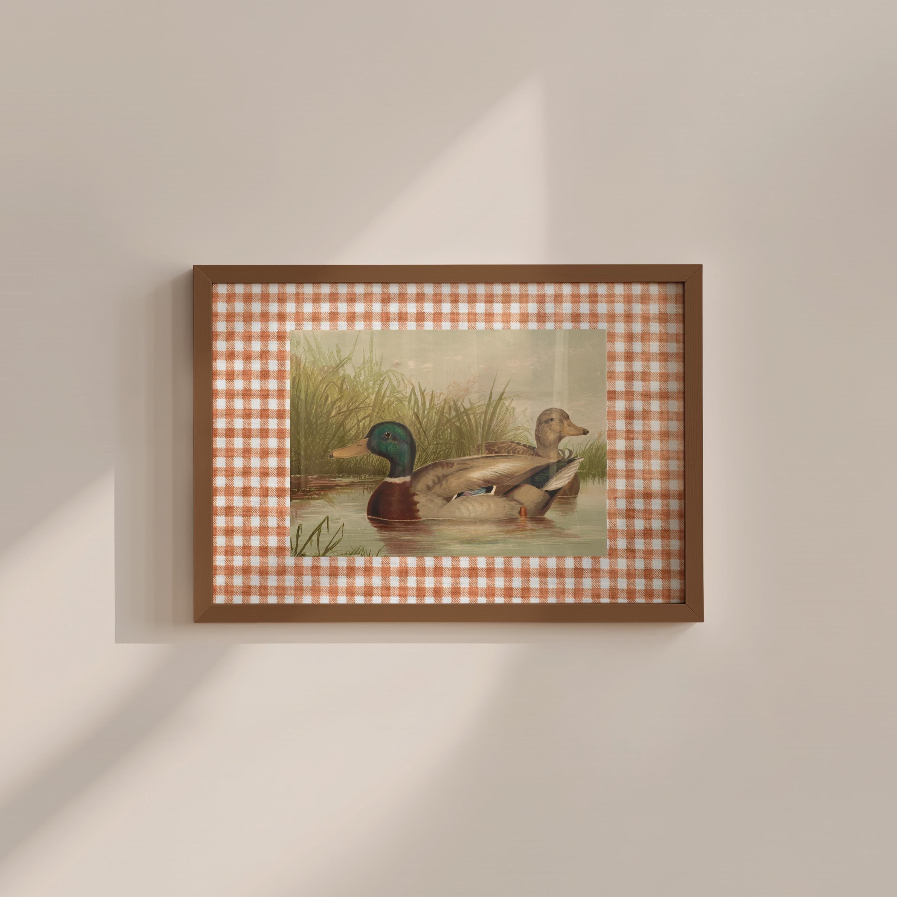 Duck Checker Vintage Digital Art Print