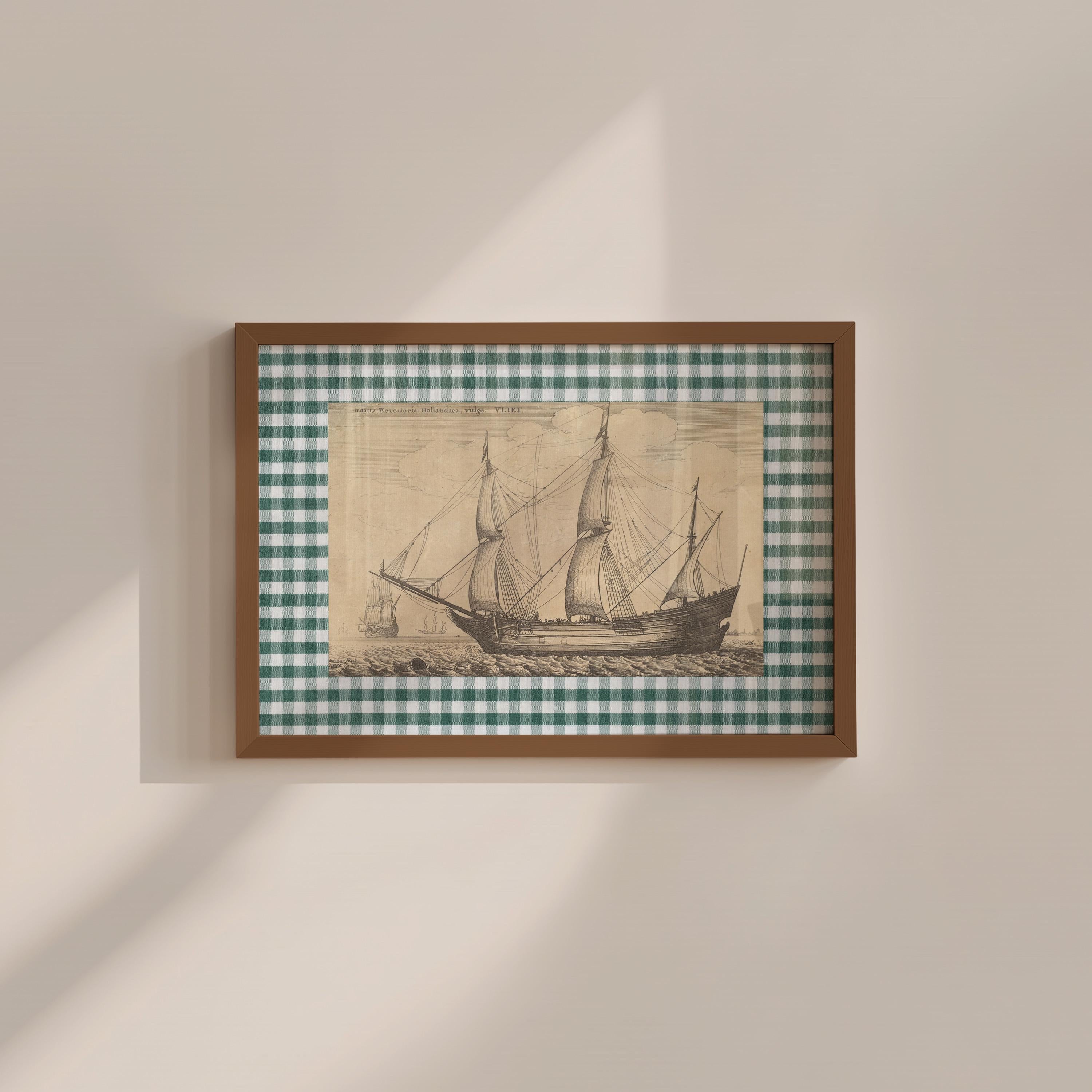 Vintage Ship Nautical Digital Art Print