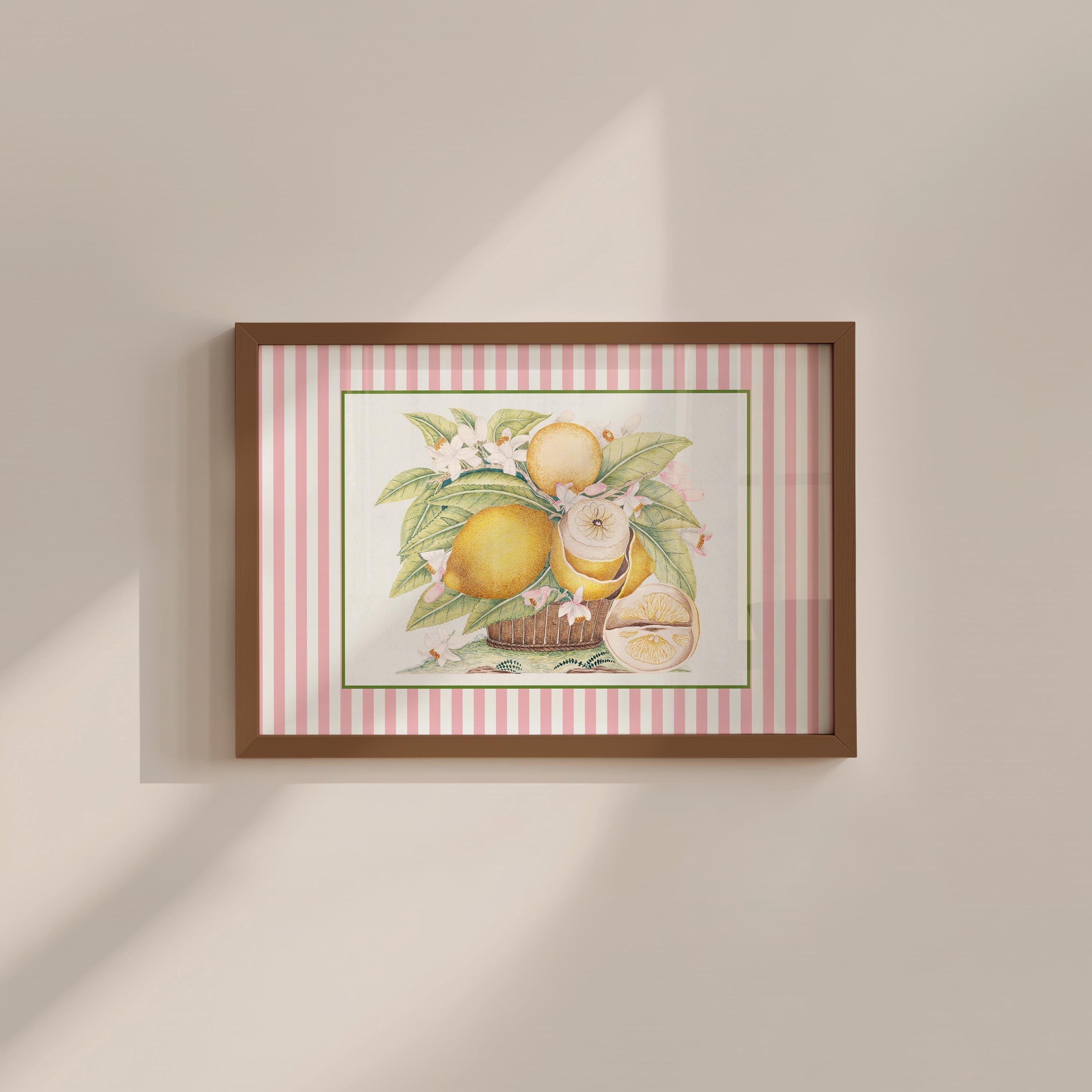 Lemon Bouquet Vintage Digital Art Print