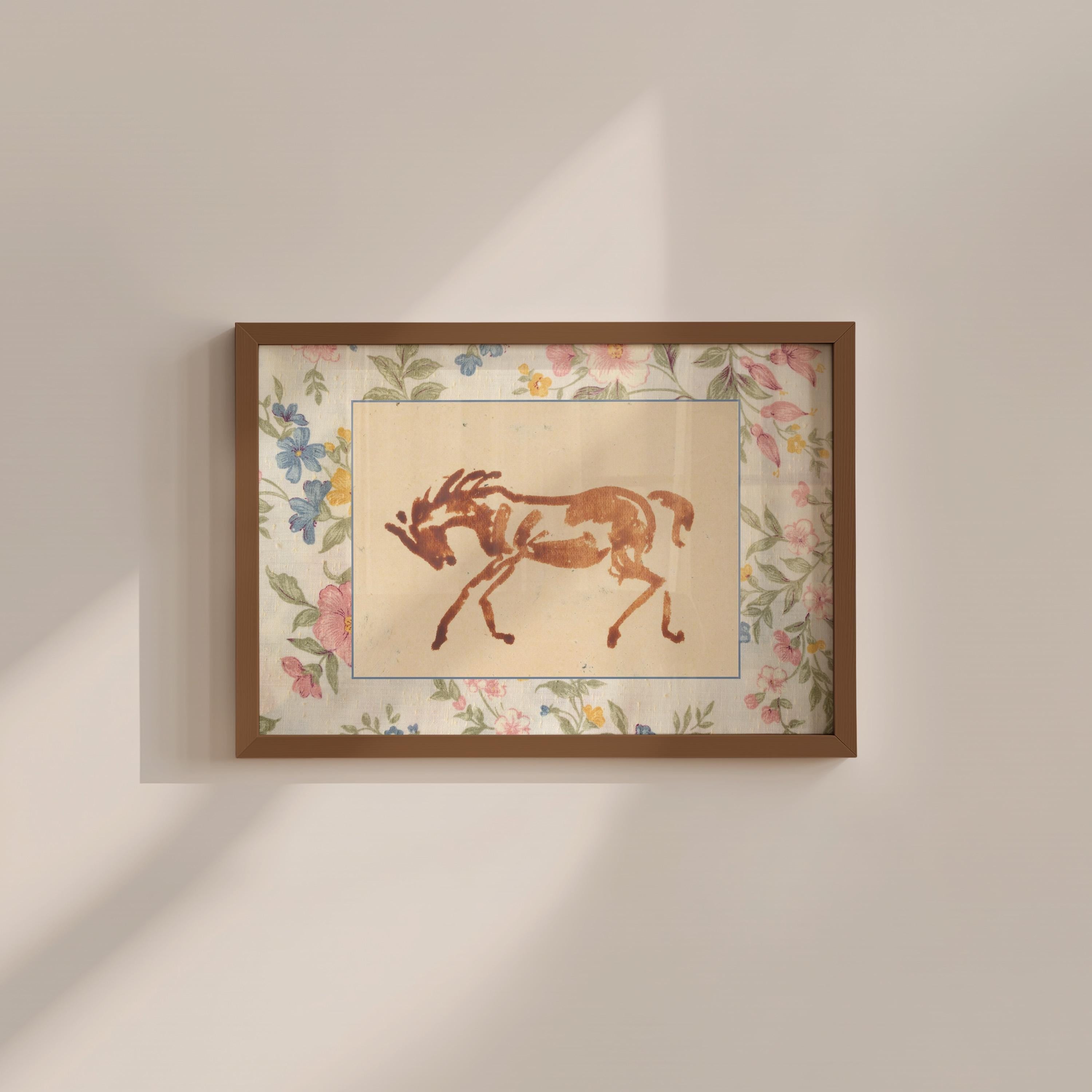 Floral Horse Digital Art Print