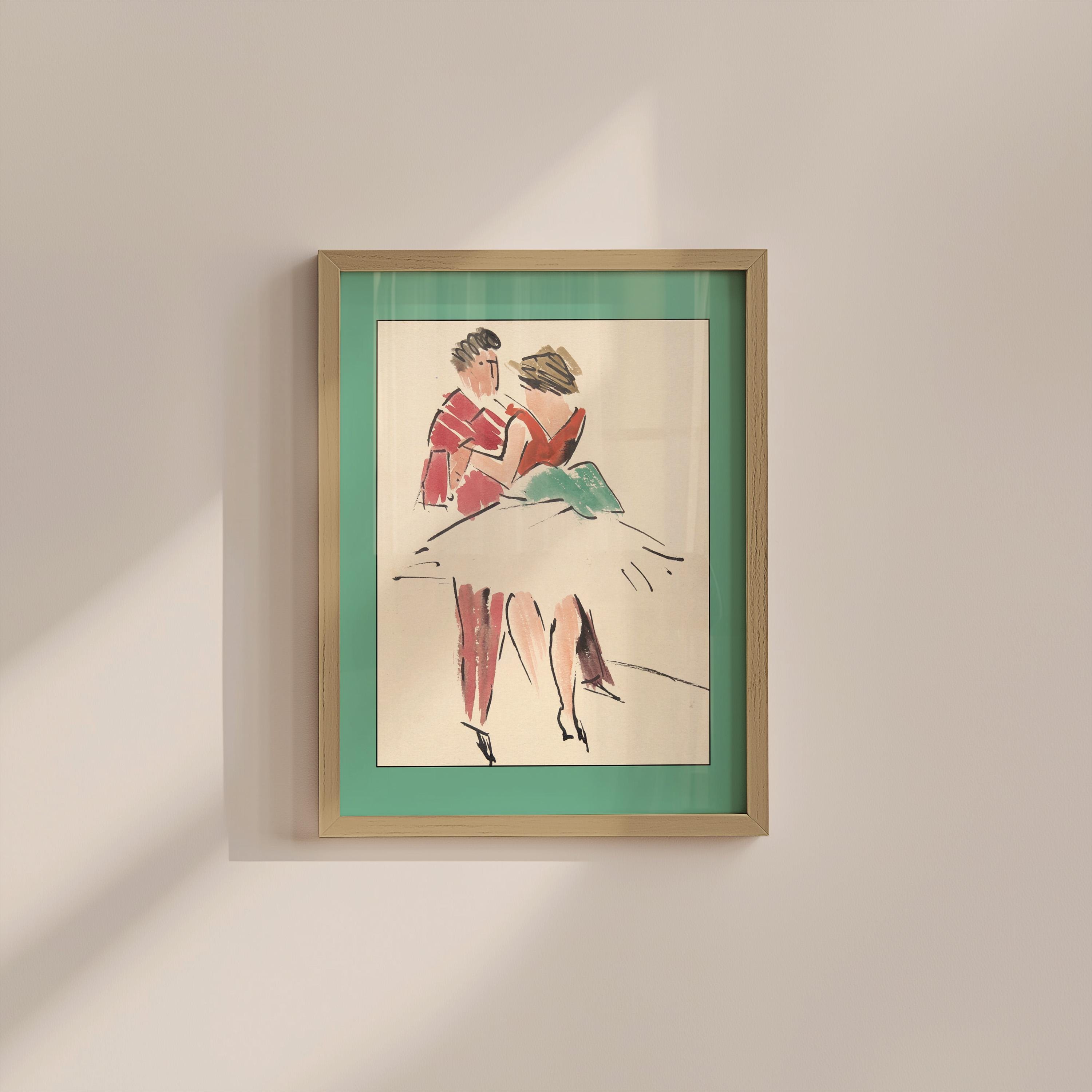 Two Dancers Classic Painting Digital Art Print