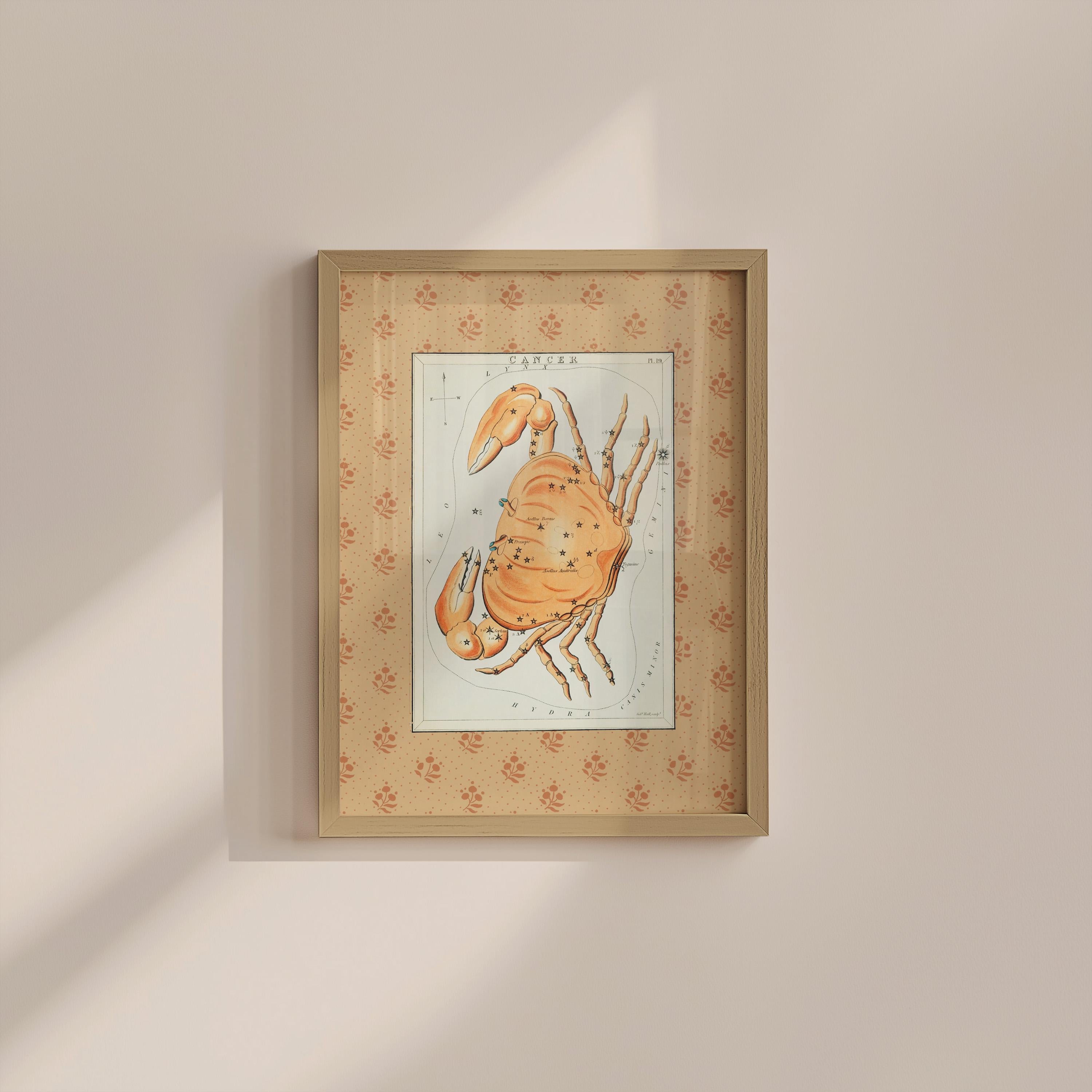 Vintage Astrology Cancer Digital Art Print