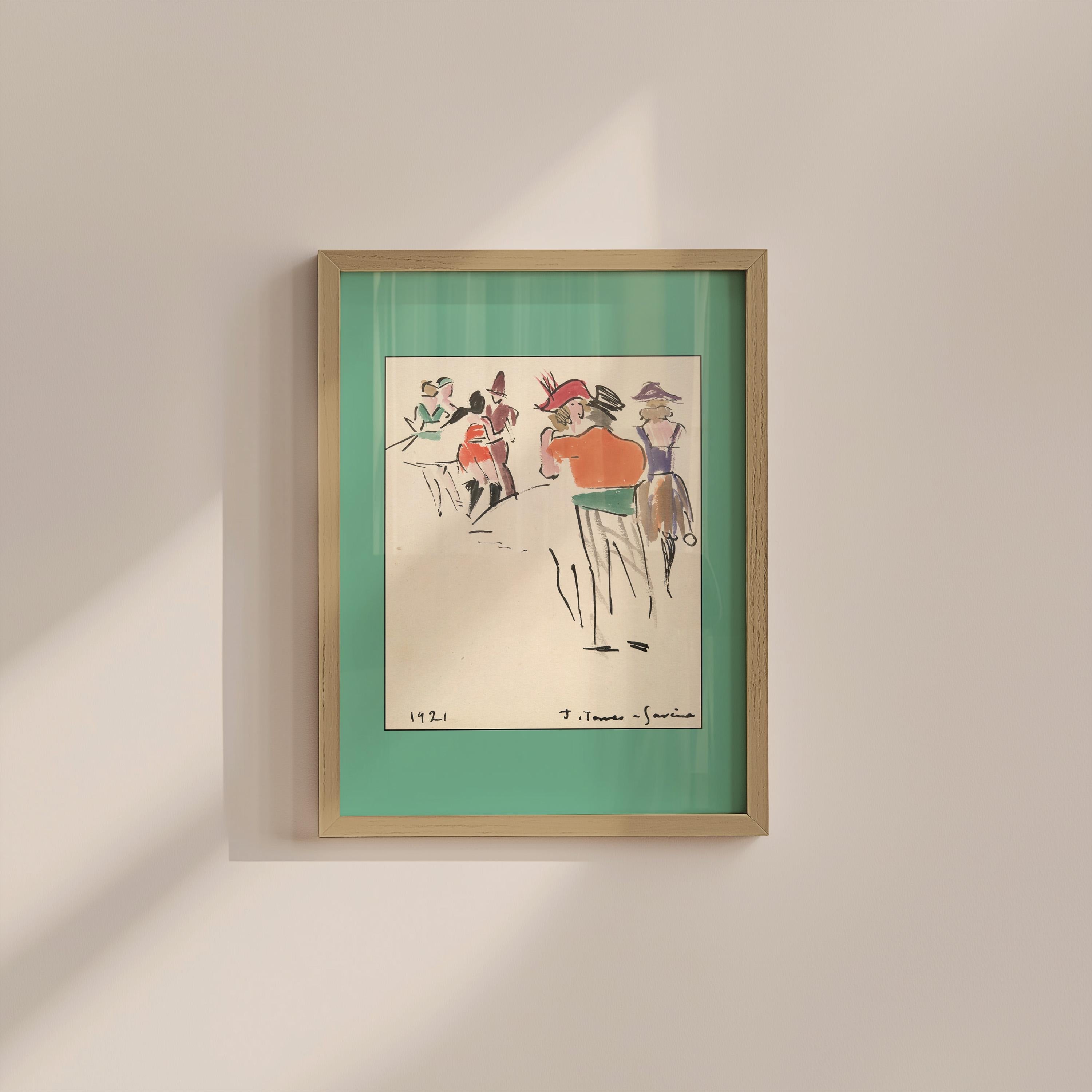Costumed Dancers Classic Painting Digital Art Print