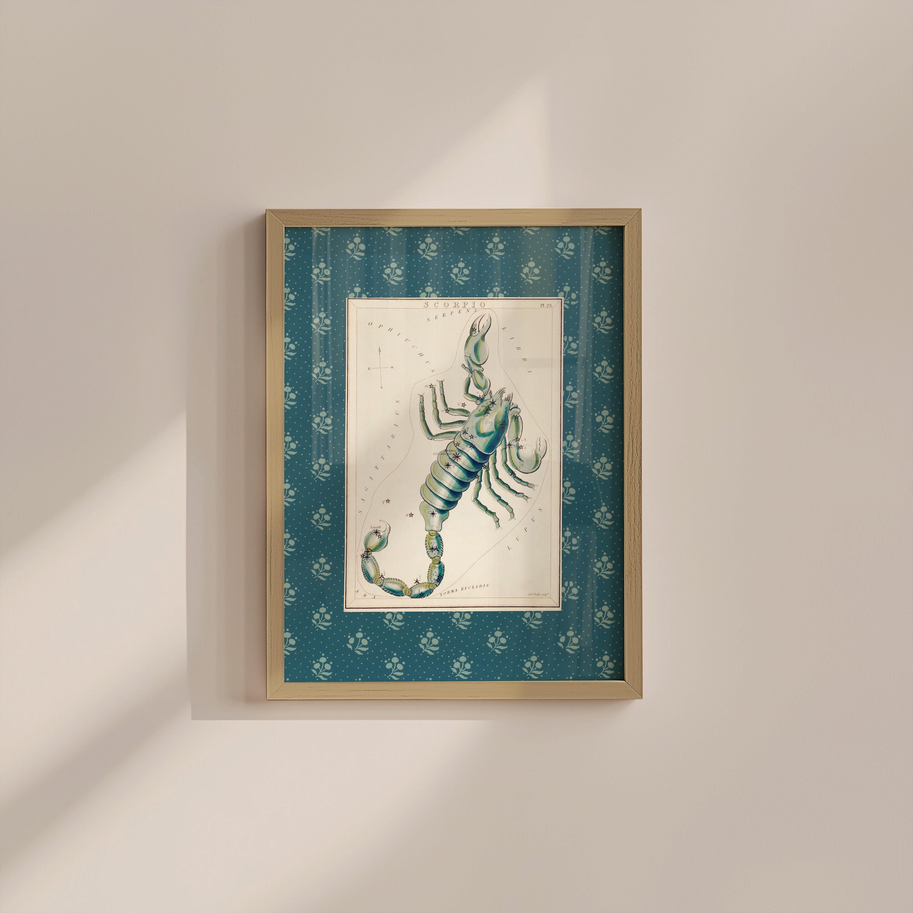 Vintage Astrology Scorpio Digital Art Print