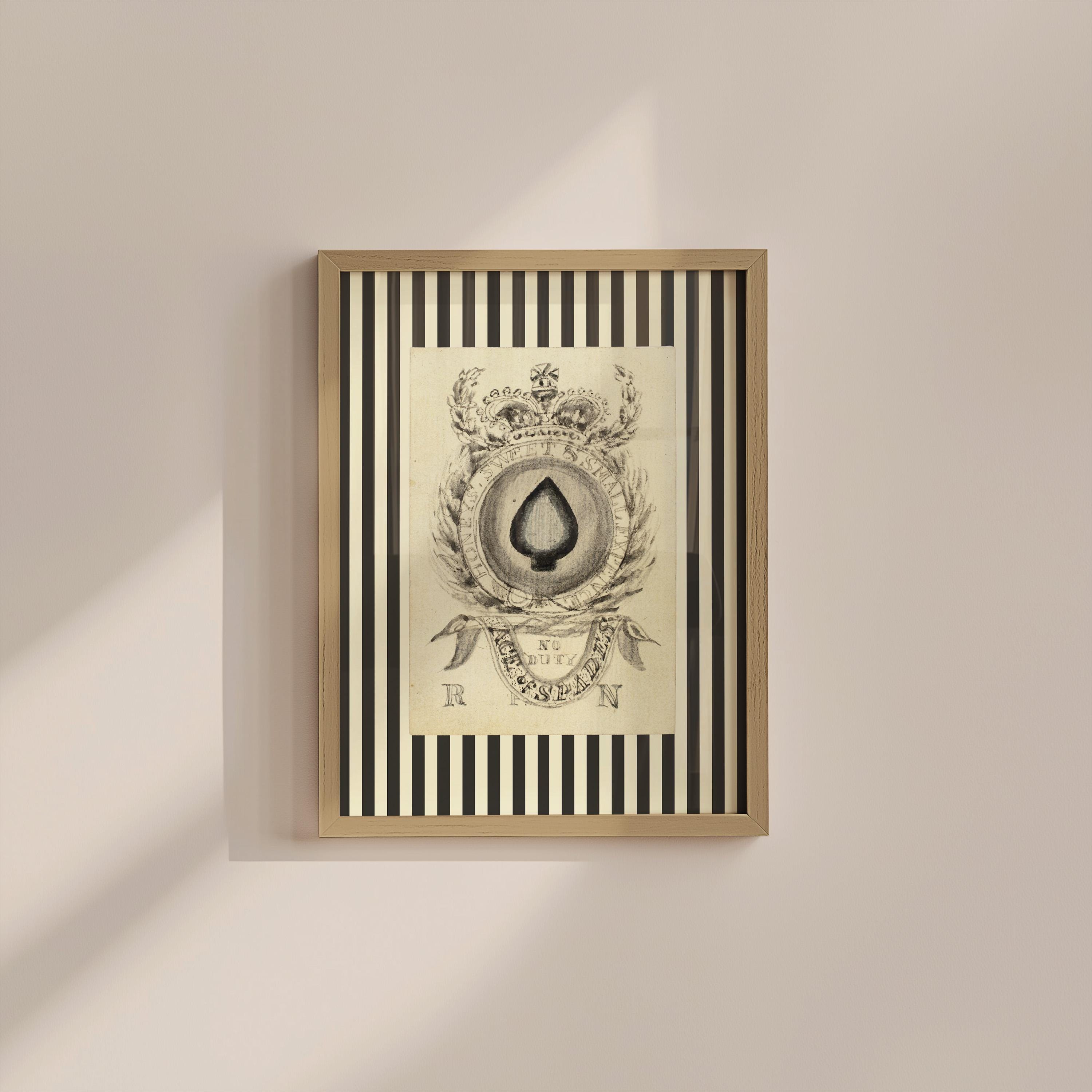 Spade Card Vintage Digital Art Print