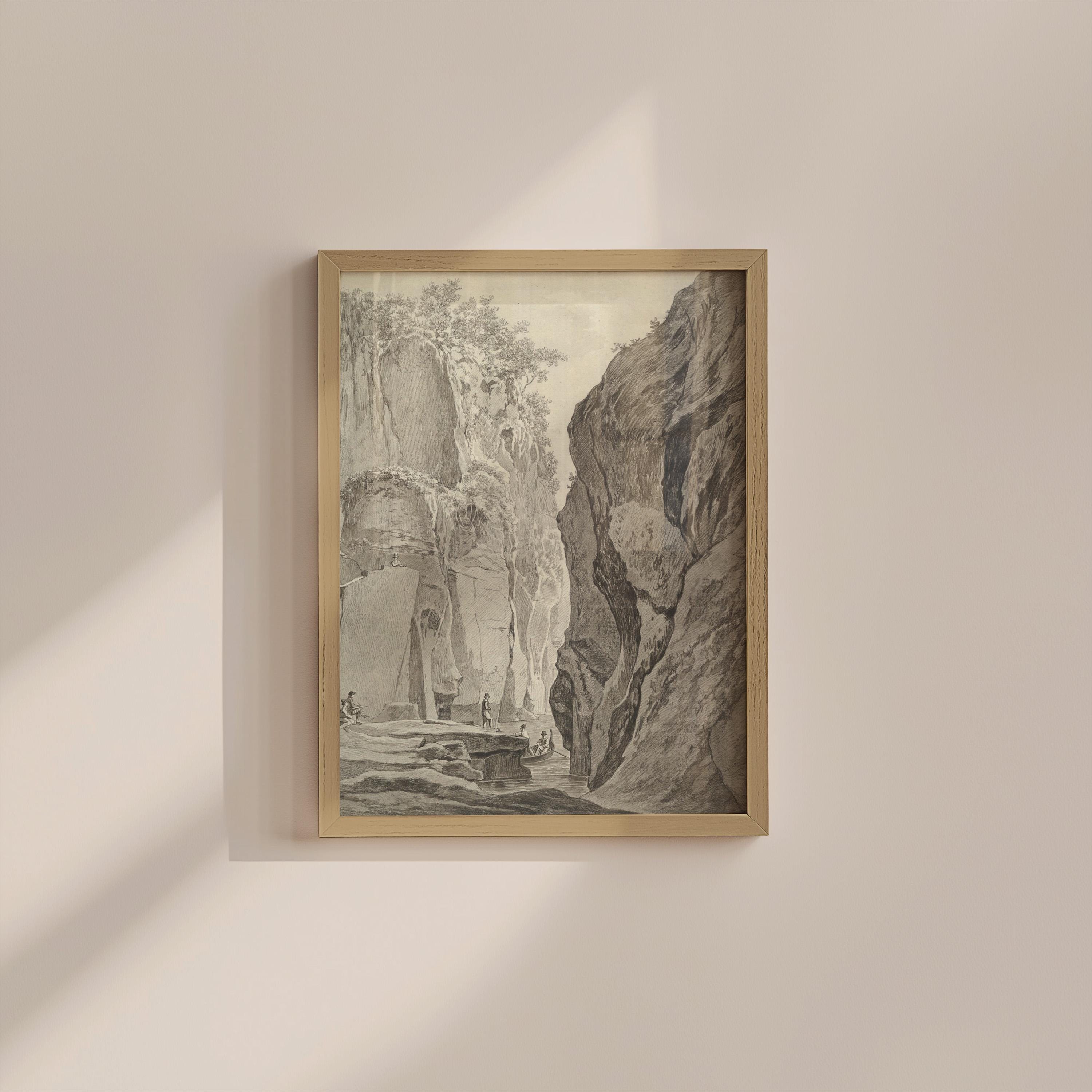 Ravine Sketch Vintage Digital Art Print