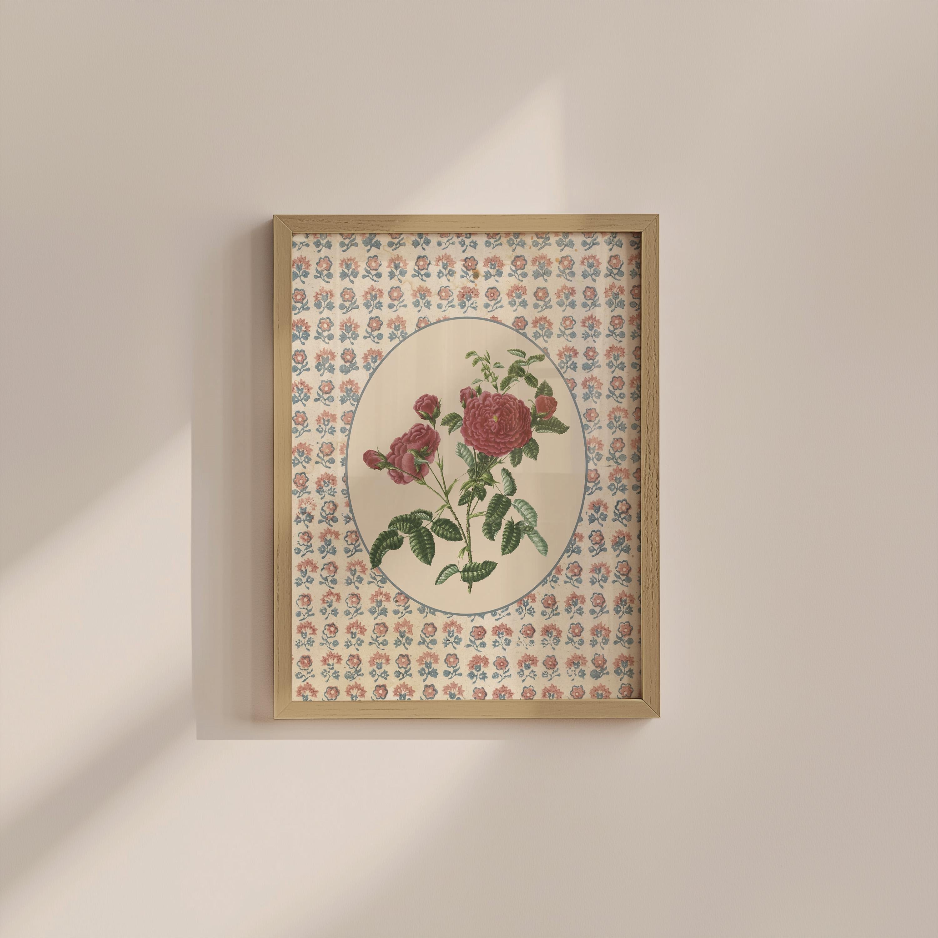 Vintage Rose Floral Digital Art Print