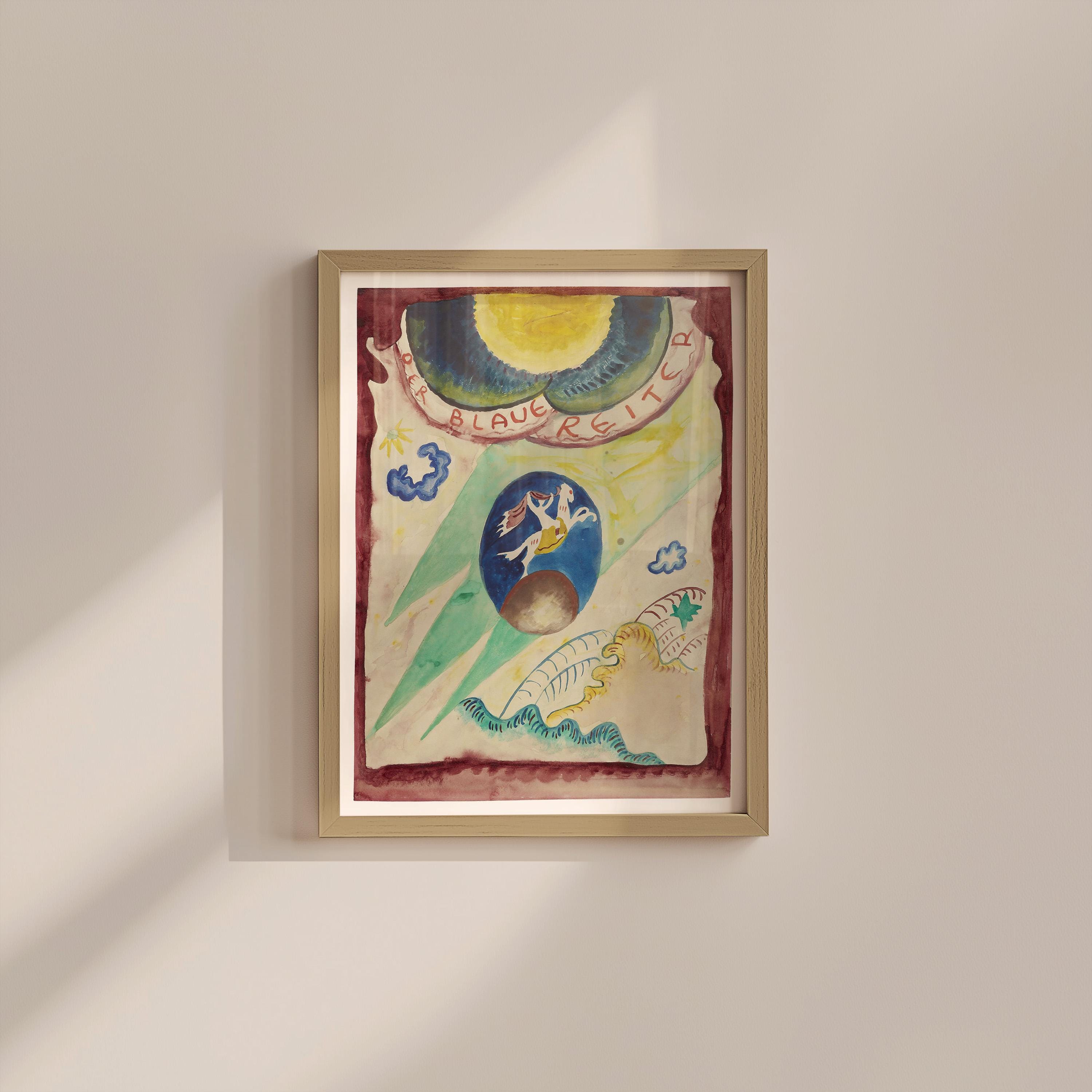 Kandinsky Maroon Vintage Digital Art Print