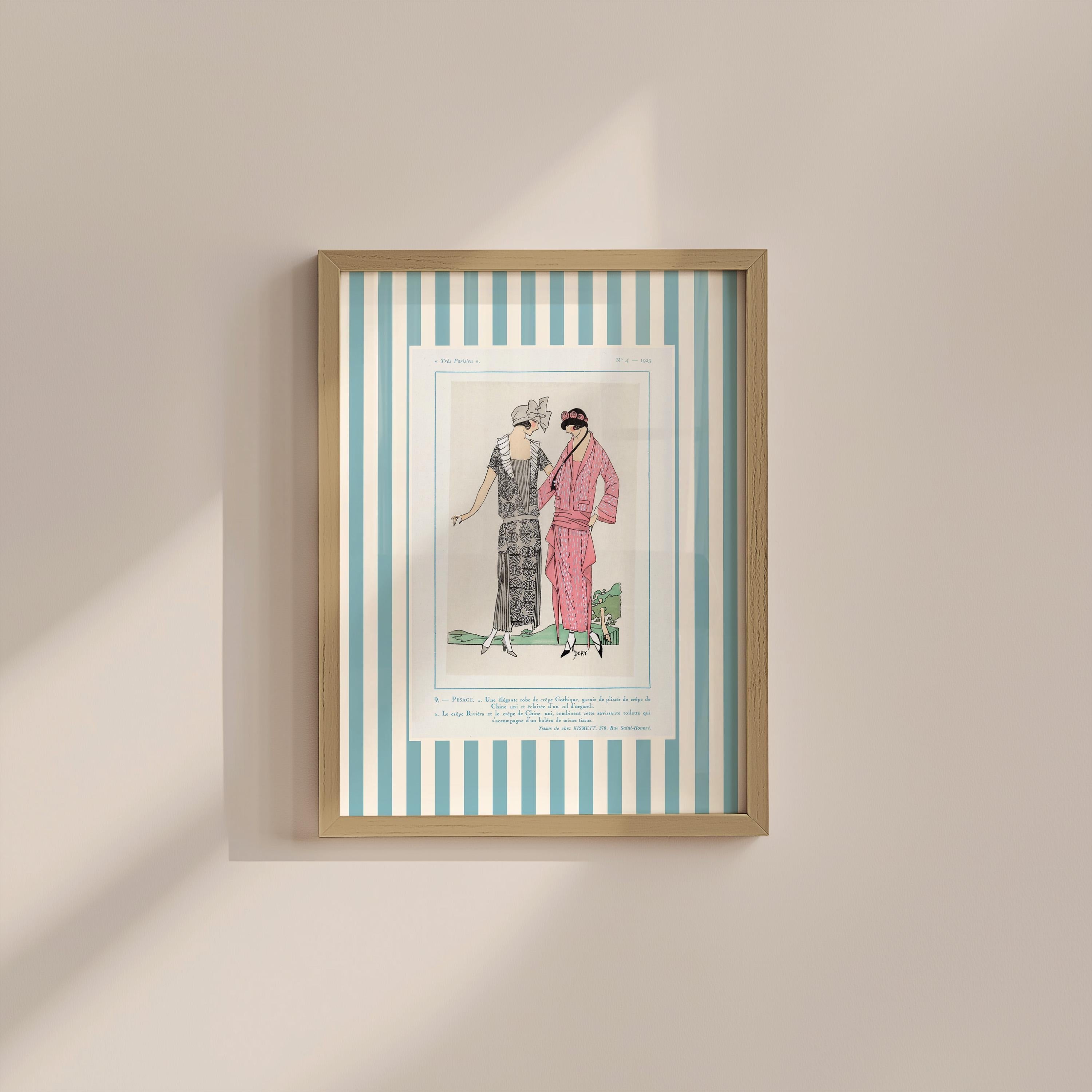 Tres Parisian Three Vintage Digital Art Print