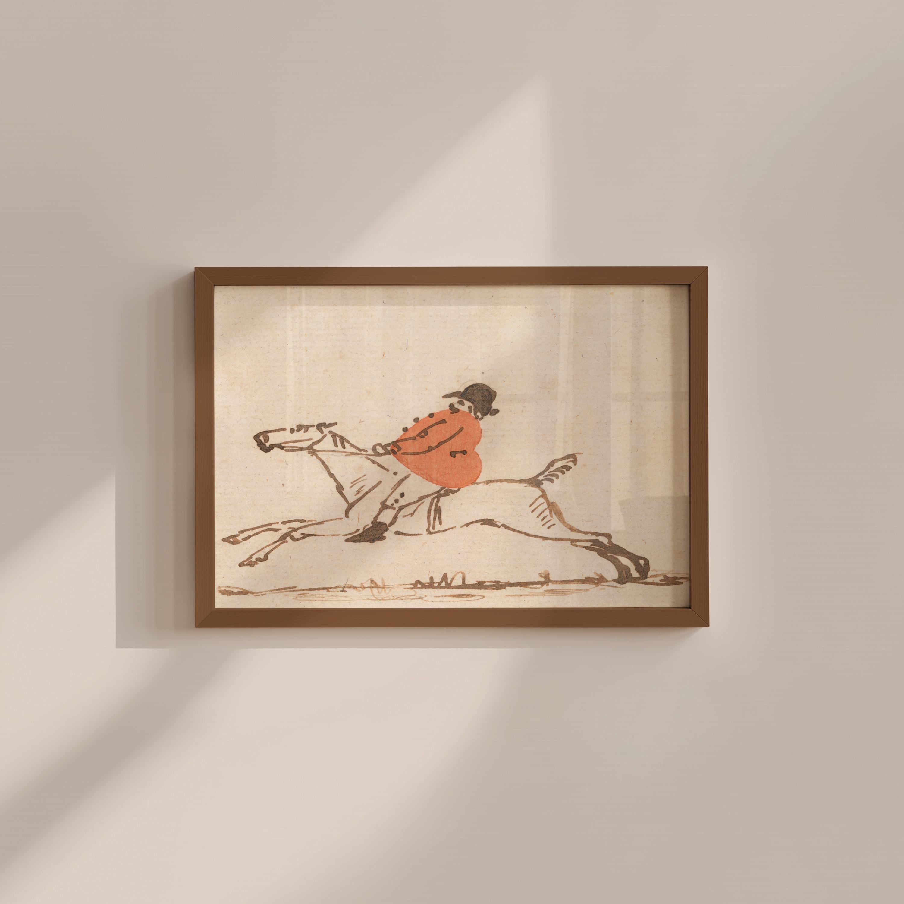 Horse Jockey Classic Painting Digital Art Print