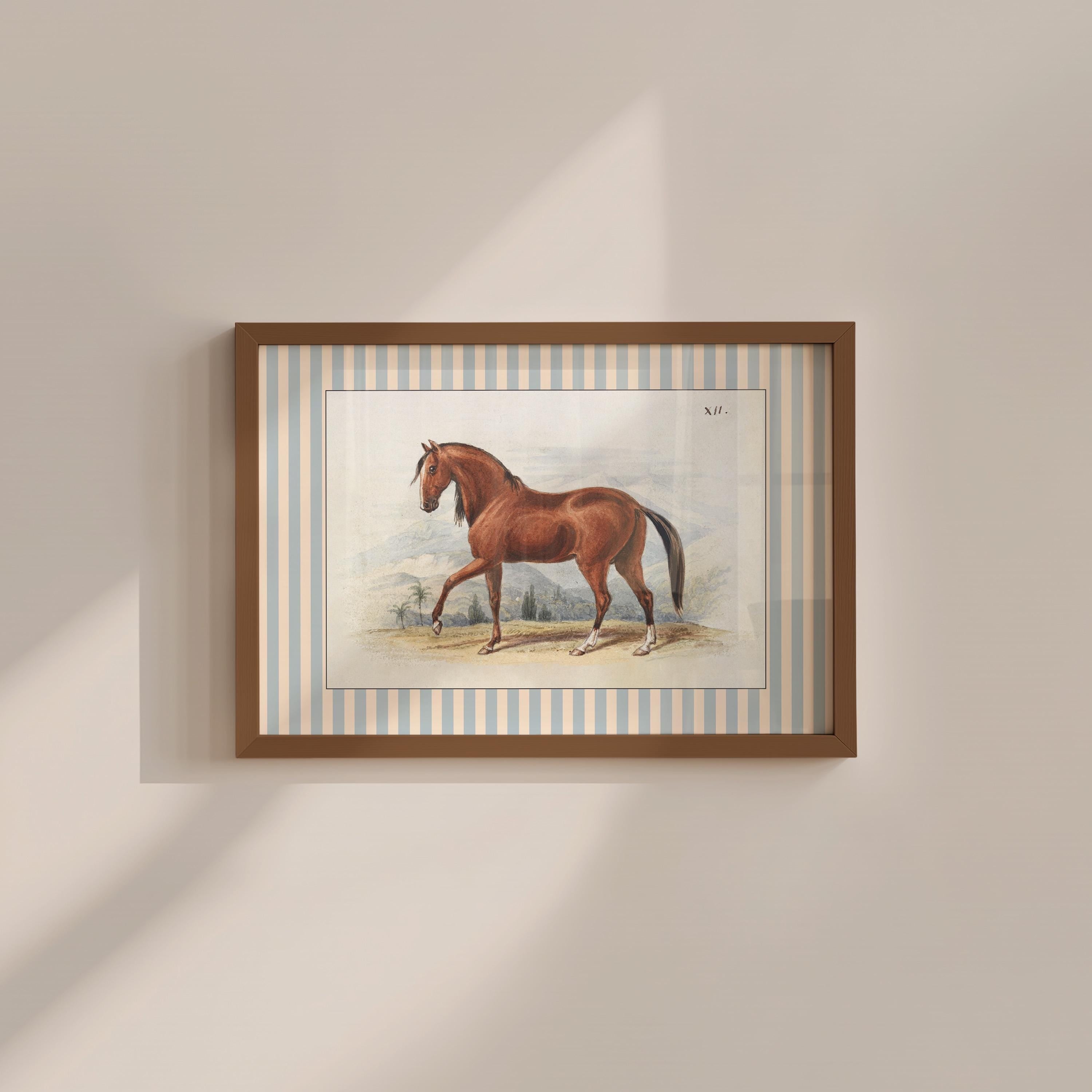 Vintage Horse Painting Digital Art Print