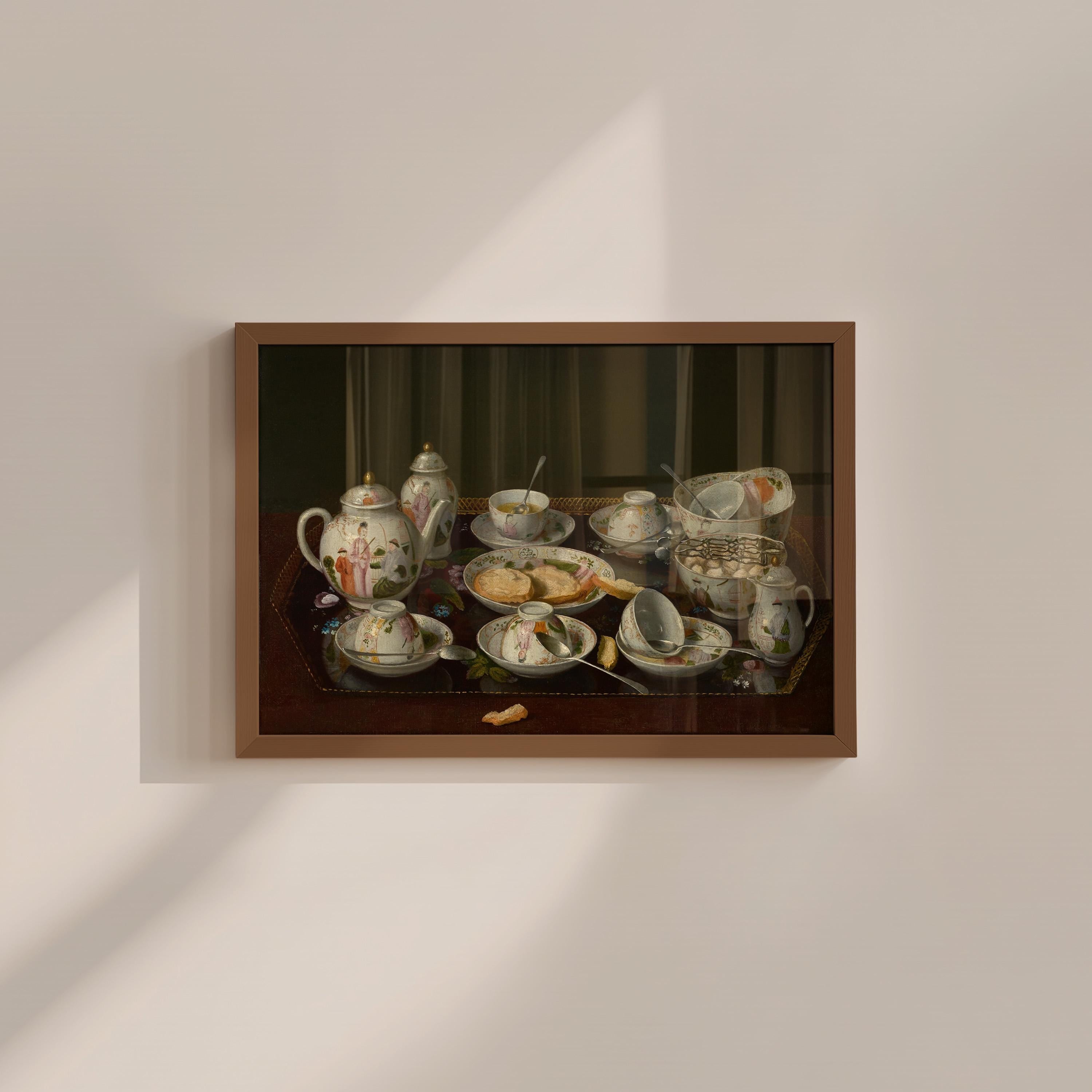 Still Life Dishes Vintage Digital Art Print