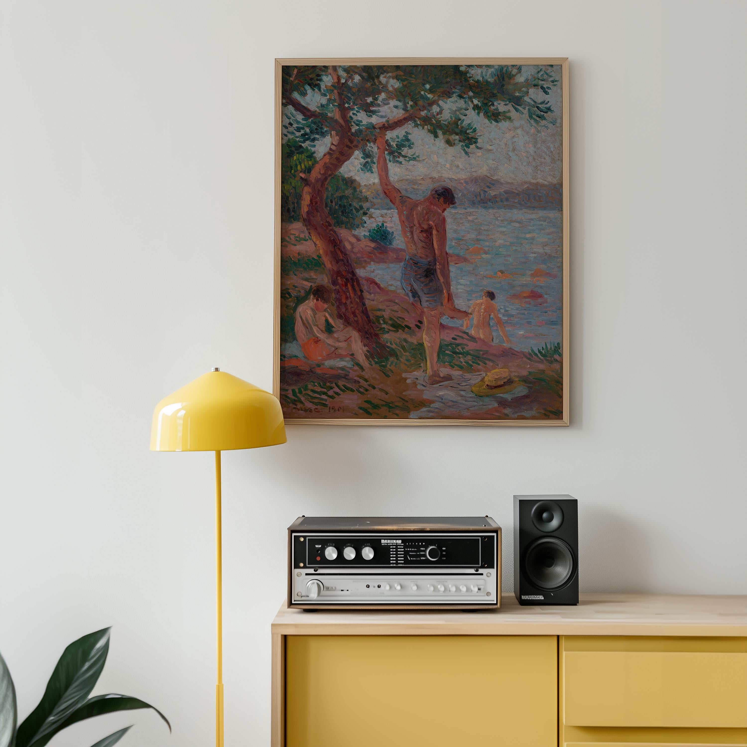 vintage art prints, antique replica painting, antique wall art prints, vintage wall print, vintage beach painting