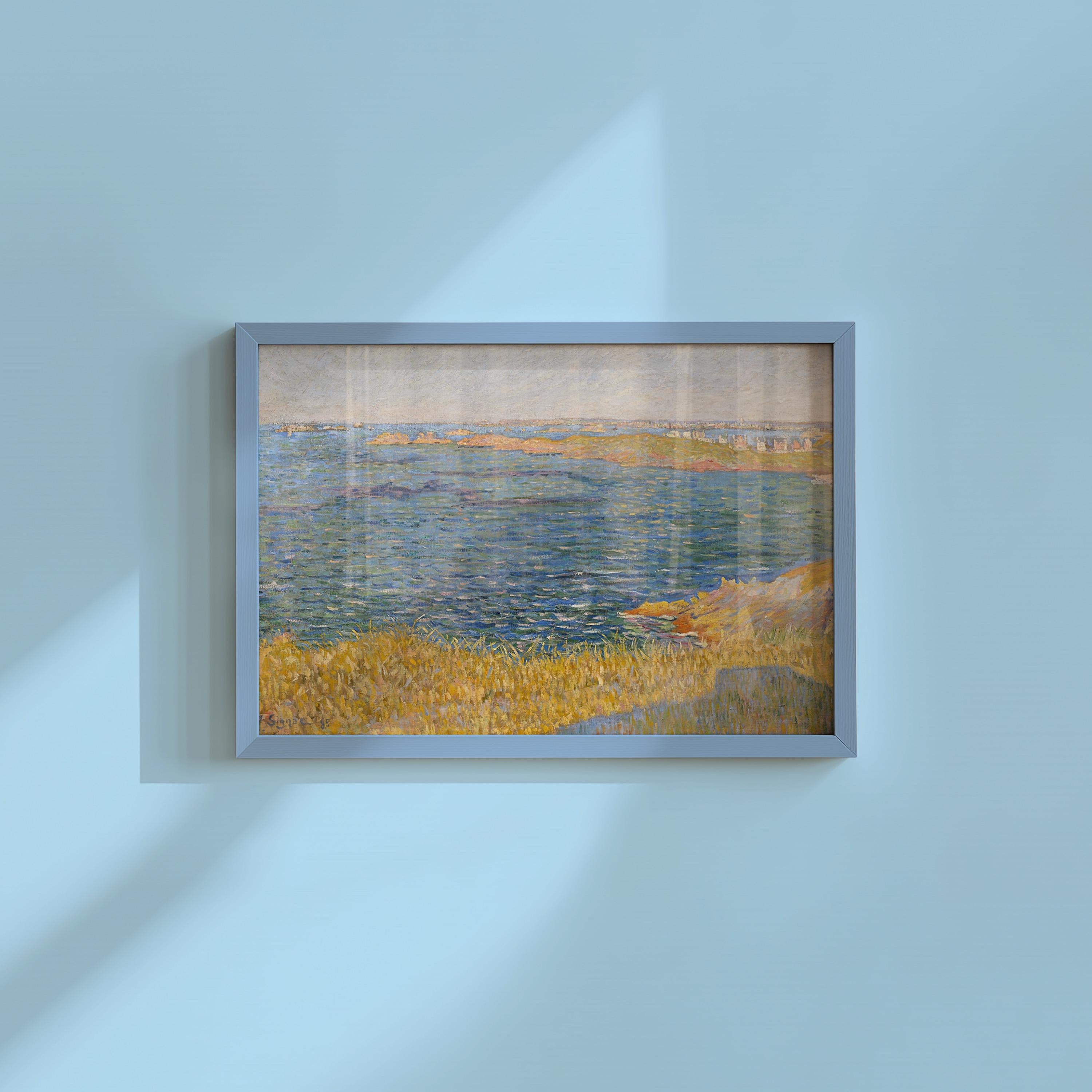 Ocean Painting, Classic Art Print, Multi Color Beach Painting, Beach Wall Art, Blue Classic Art Prints, Digital Download