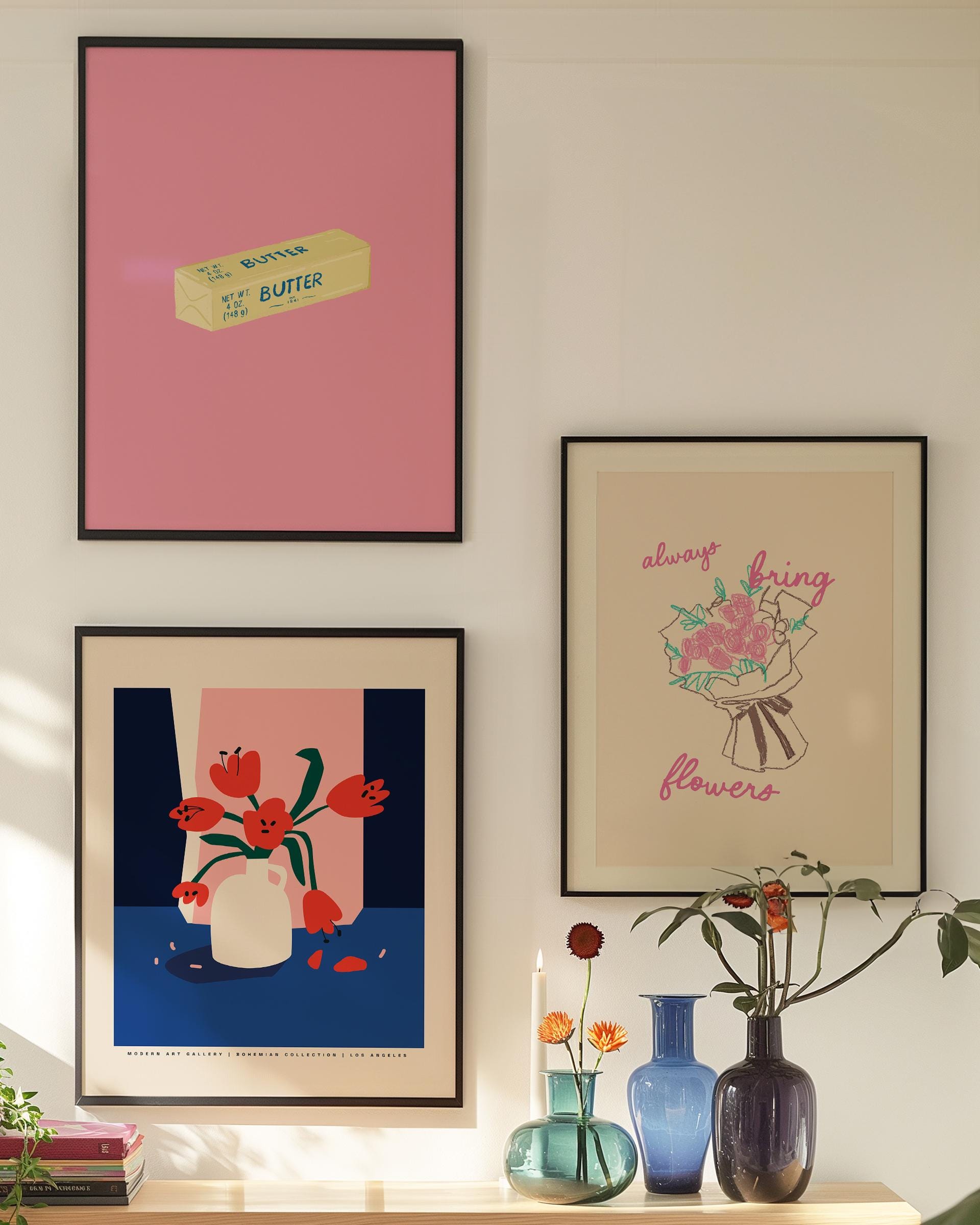 Set of 3 Gallery Wall Digital Art Prints