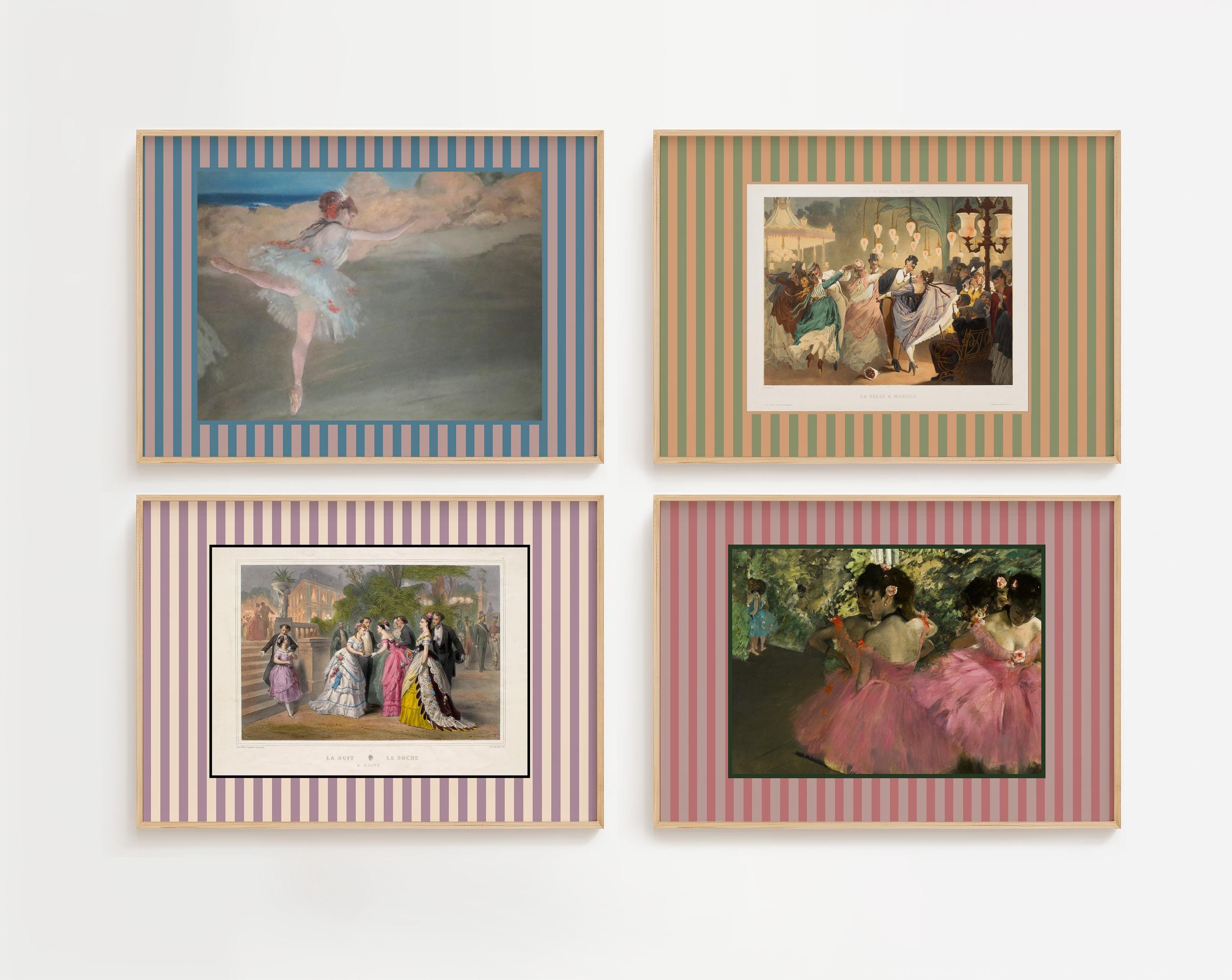 Vintage Dancers Gallery Wall Set of 4 Digital Art Prints