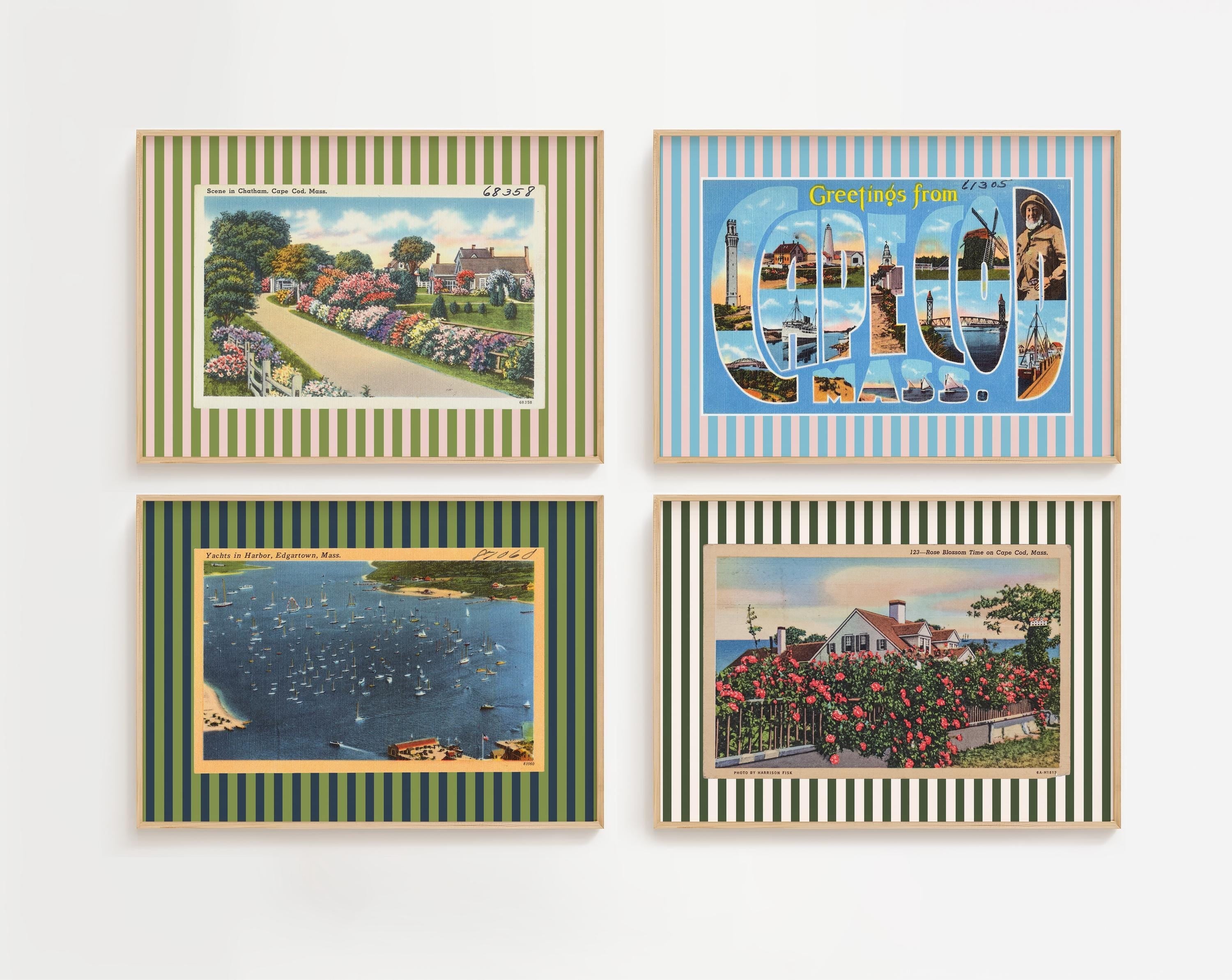 Set of 4 Cape Cod Gallery Wall Digital Art Prints