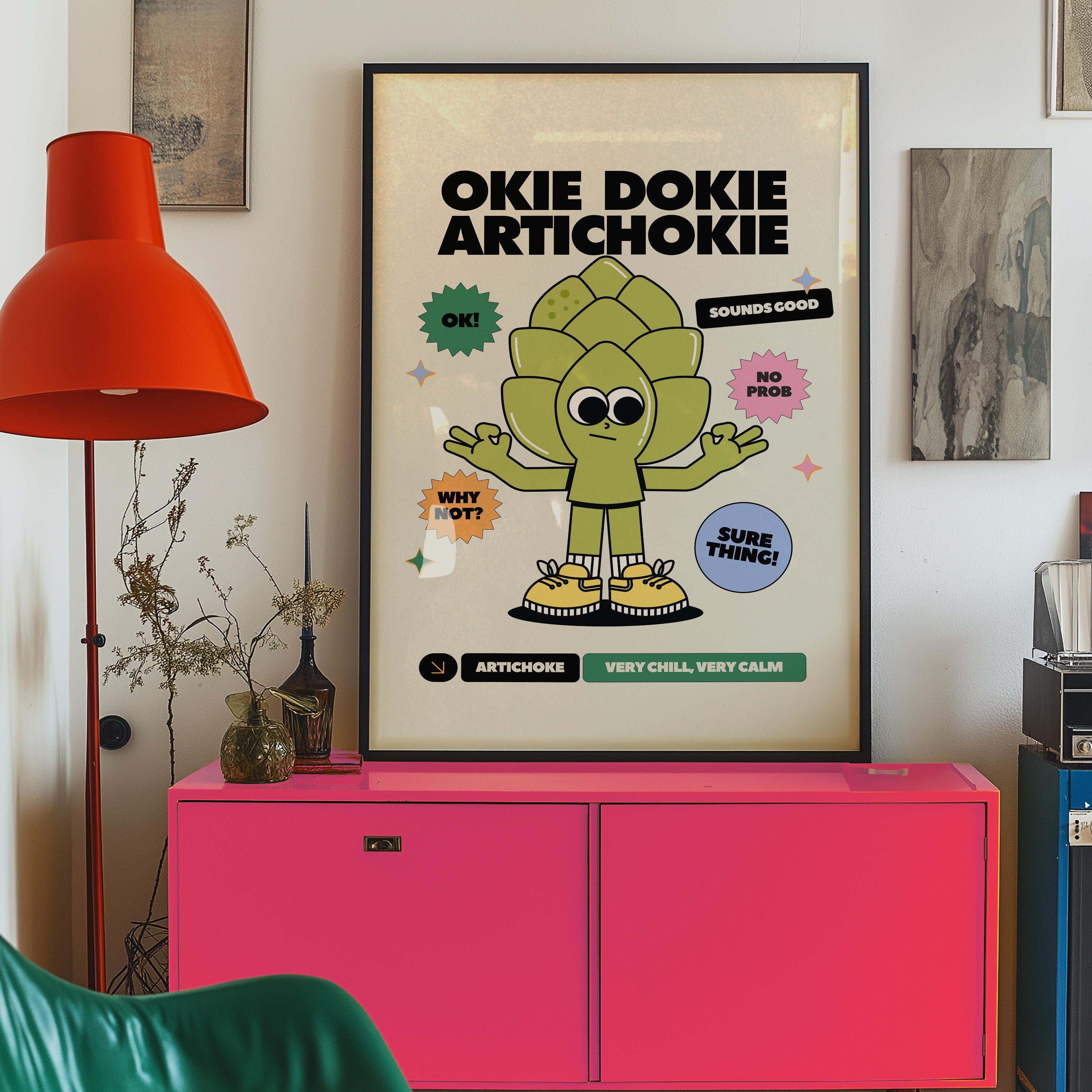 Charming Retro Style Print, Retro Cartoon Art for Food Lovers, Vintage-Inspired Food Poster, Classroom Art print, Retro Poster