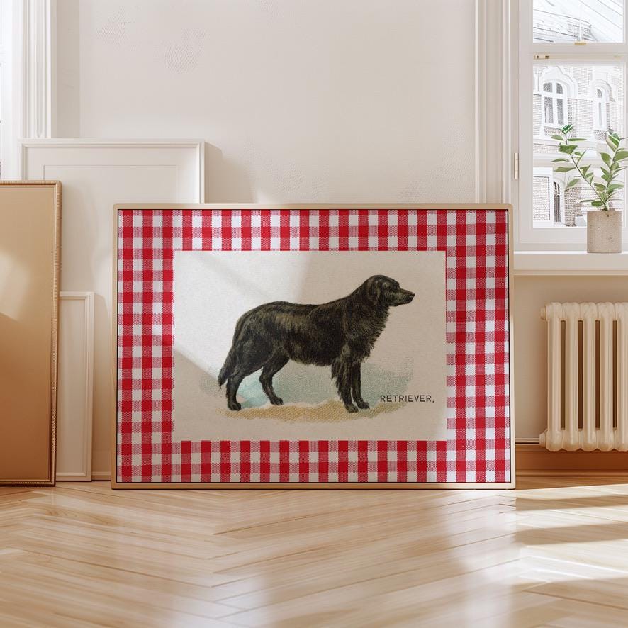 Gallery Wall Set of 4 digital art prints, Dog Poster, Dog Wall Art, Country Cottage Art, Vintage Art, Dog Digital Download