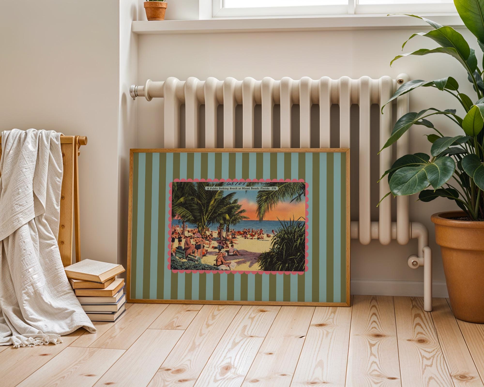Retro Photo Art, Beach Art Print, Miami Poster, Florida Art Print, Bar Cart Decor, Florida Decor, Vintage Photo Art, GS print Shoppe