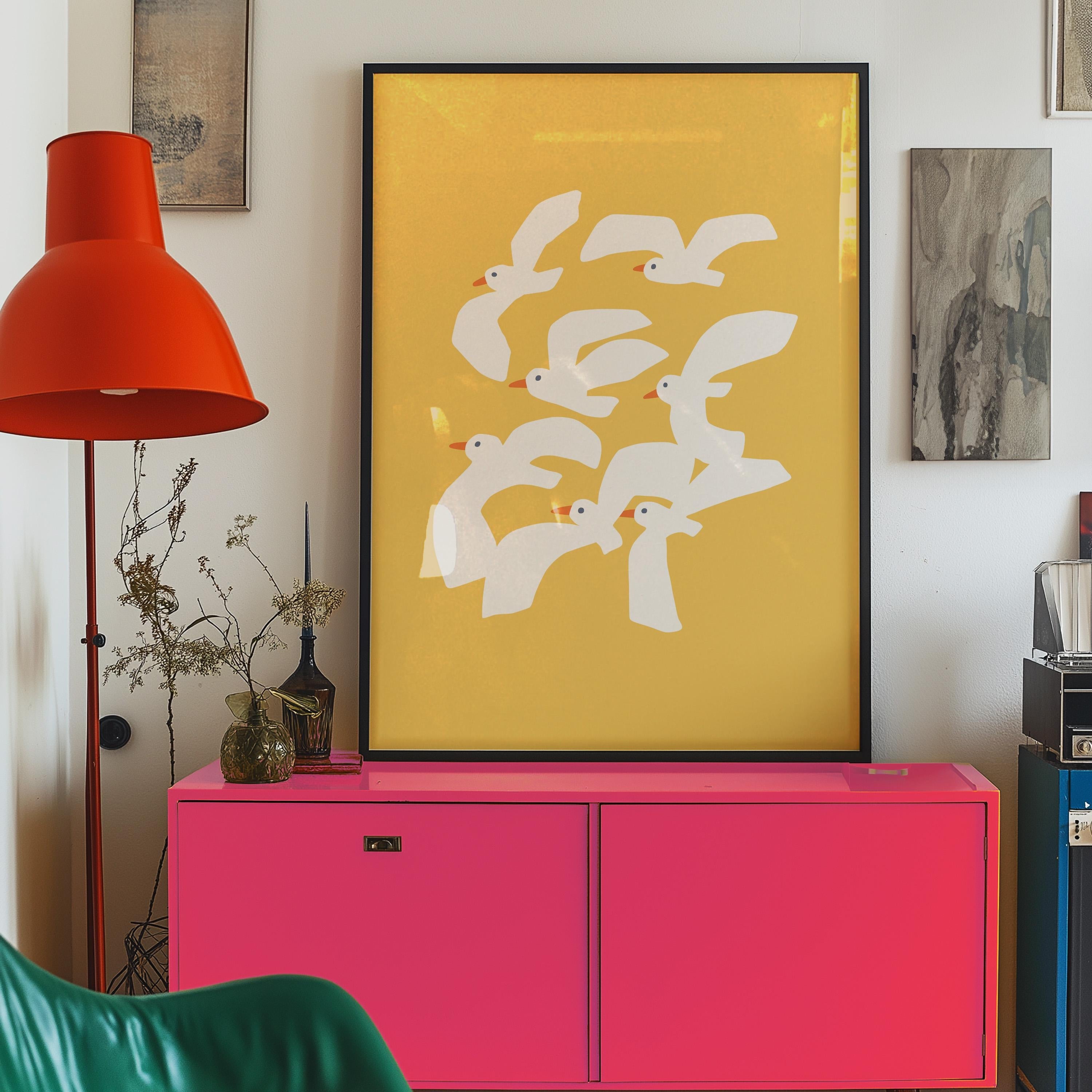 Floral Wall Art, Gallery Wall Set of 2, Bold Art Prints, Girls Room Decor, Living Room Poster, Digital Art Print Set, Flower Art Print