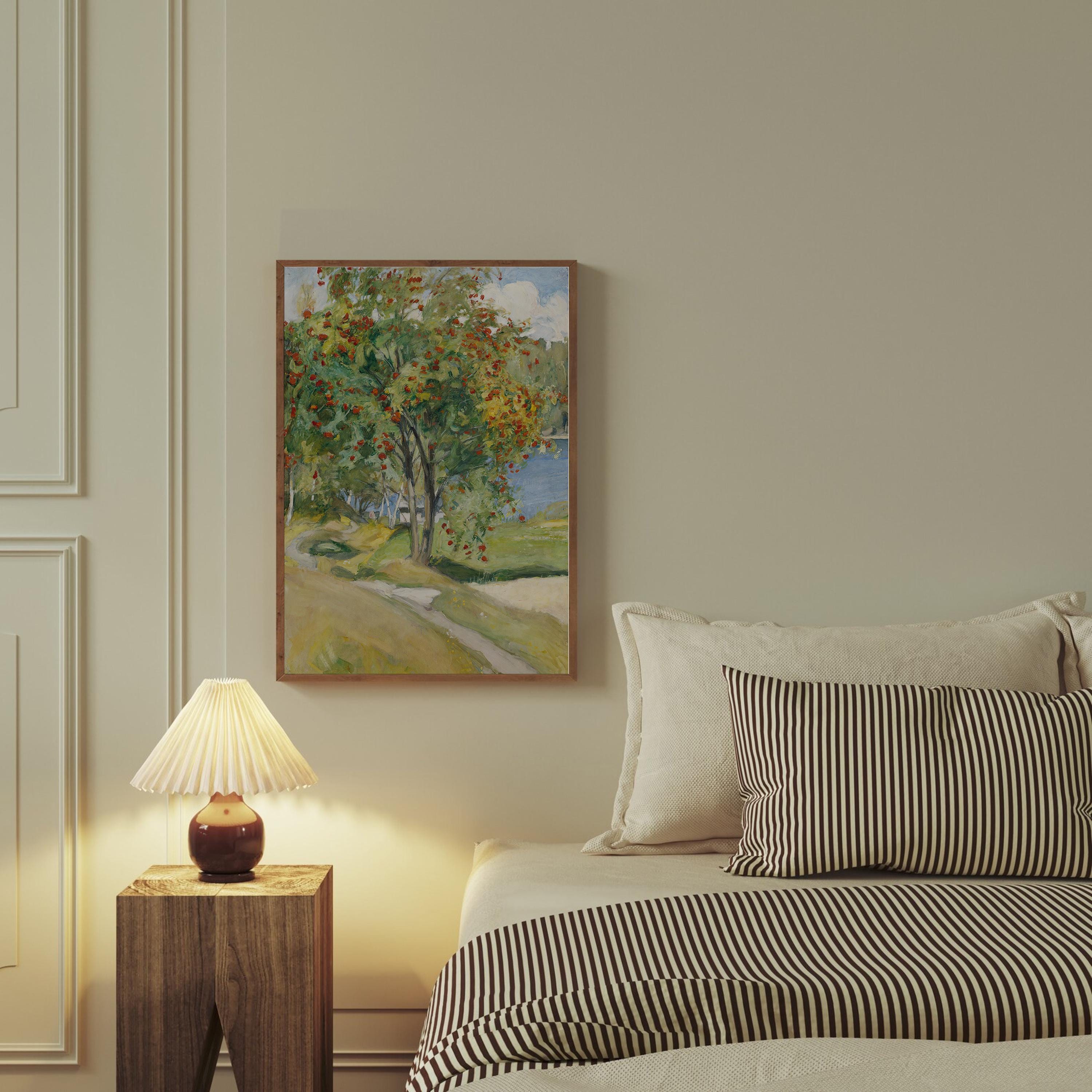 Vintage Abstract Landscape Digital Print, Neutral Warm Tones Large Wall Art, Downloadable Oil Painting Decor, Modern Home Decor