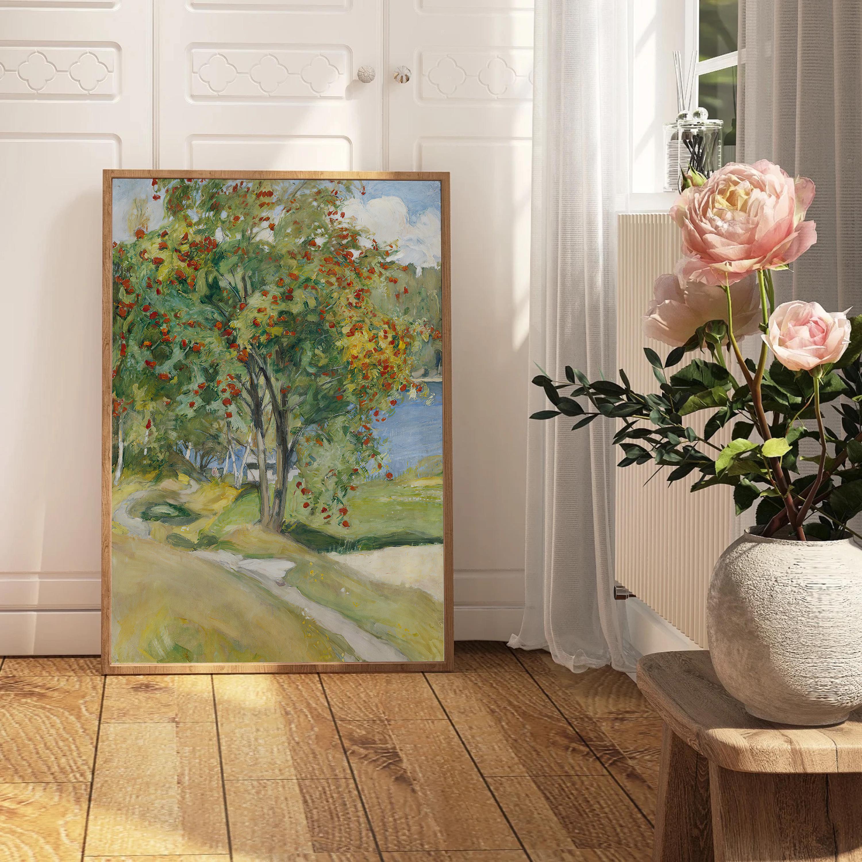 Vintage Abstract Landscape Digital Print, Neutral Warm Tones Large Wall Art, Downloadable Oil Painting Decor, Modern Home Decor