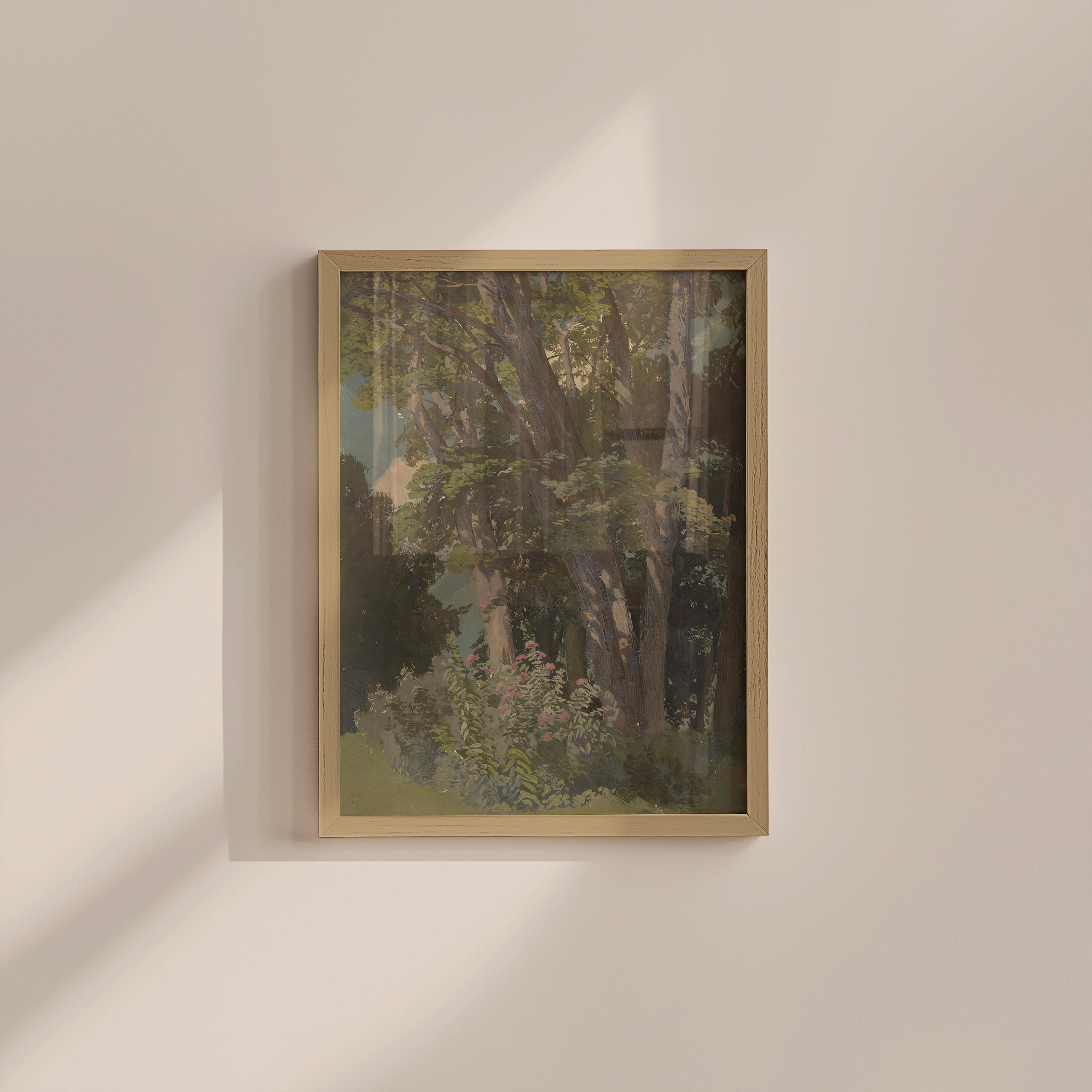 Vintage Abstract Landscape Digital Print, Neutral Warm Tones Large Wall Art, Downloadable Oil Painting Decor, Modern Home Decor