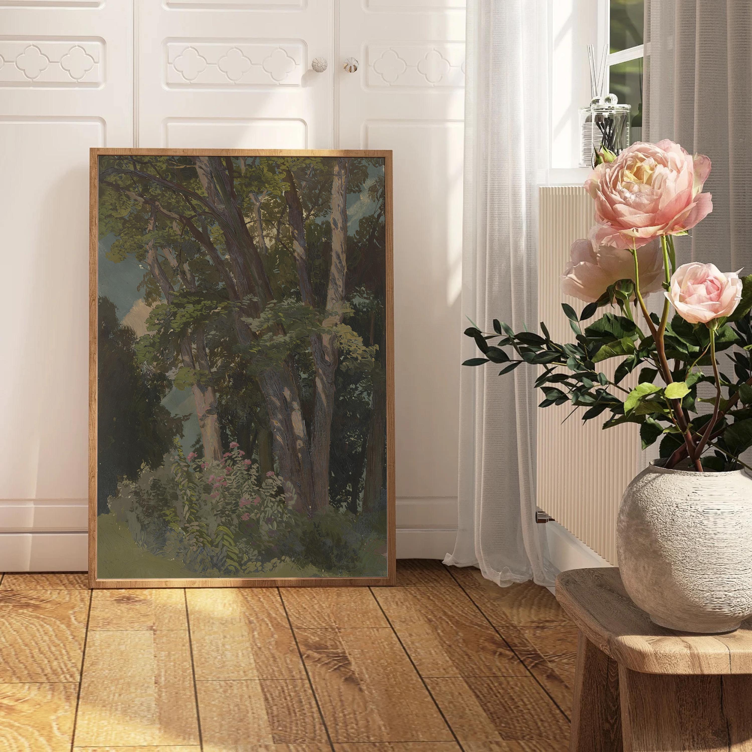 Vintage Abstract Landscape Digital Print, Neutral Warm Tones Large Wall Art, Downloadable Oil Painting Decor, Modern Home Decor