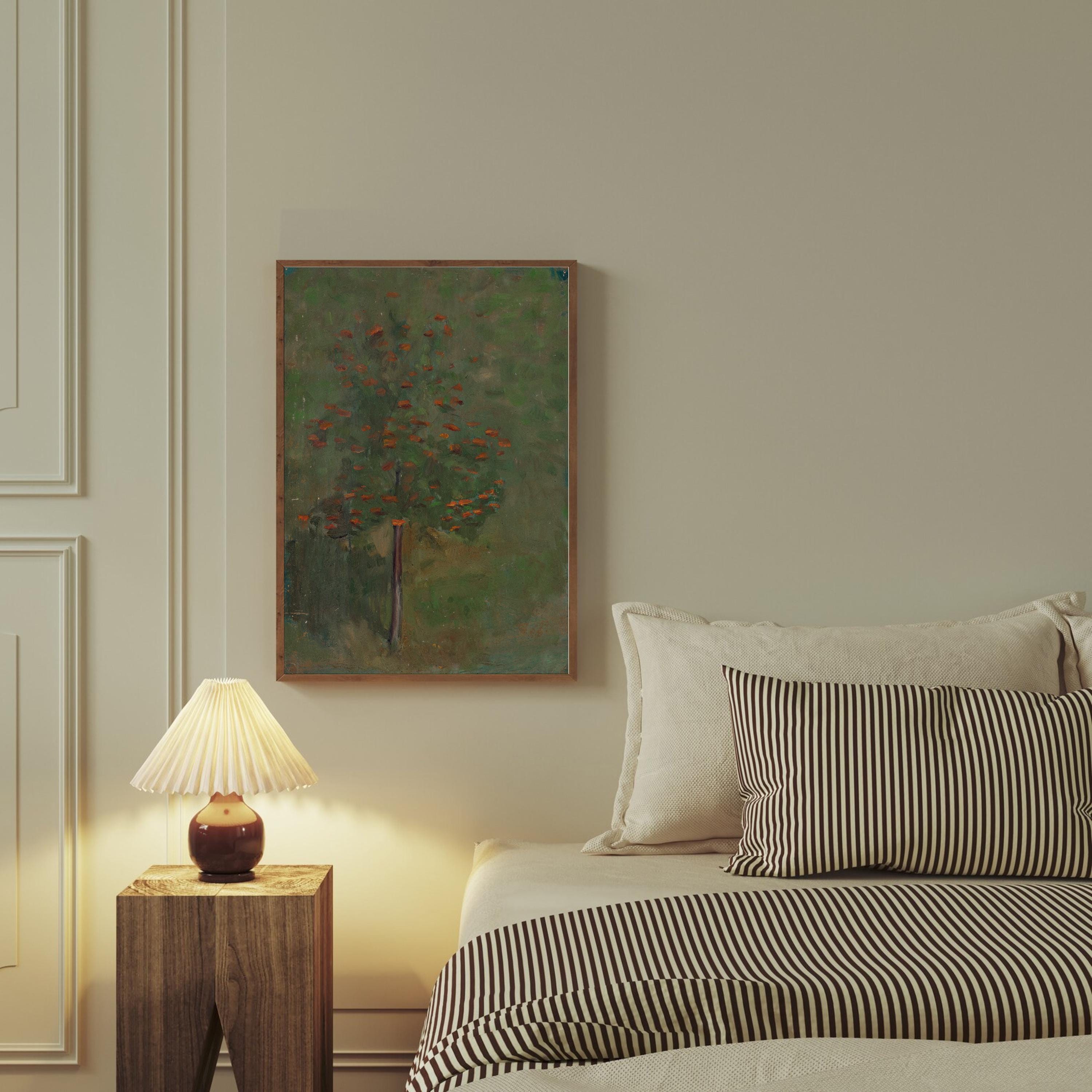 Vintage Abstract Landscape Digital Print, Neutral Warm Tones Large Wall Art, Downloadable Oil Painting Decor, Modern Home Decor