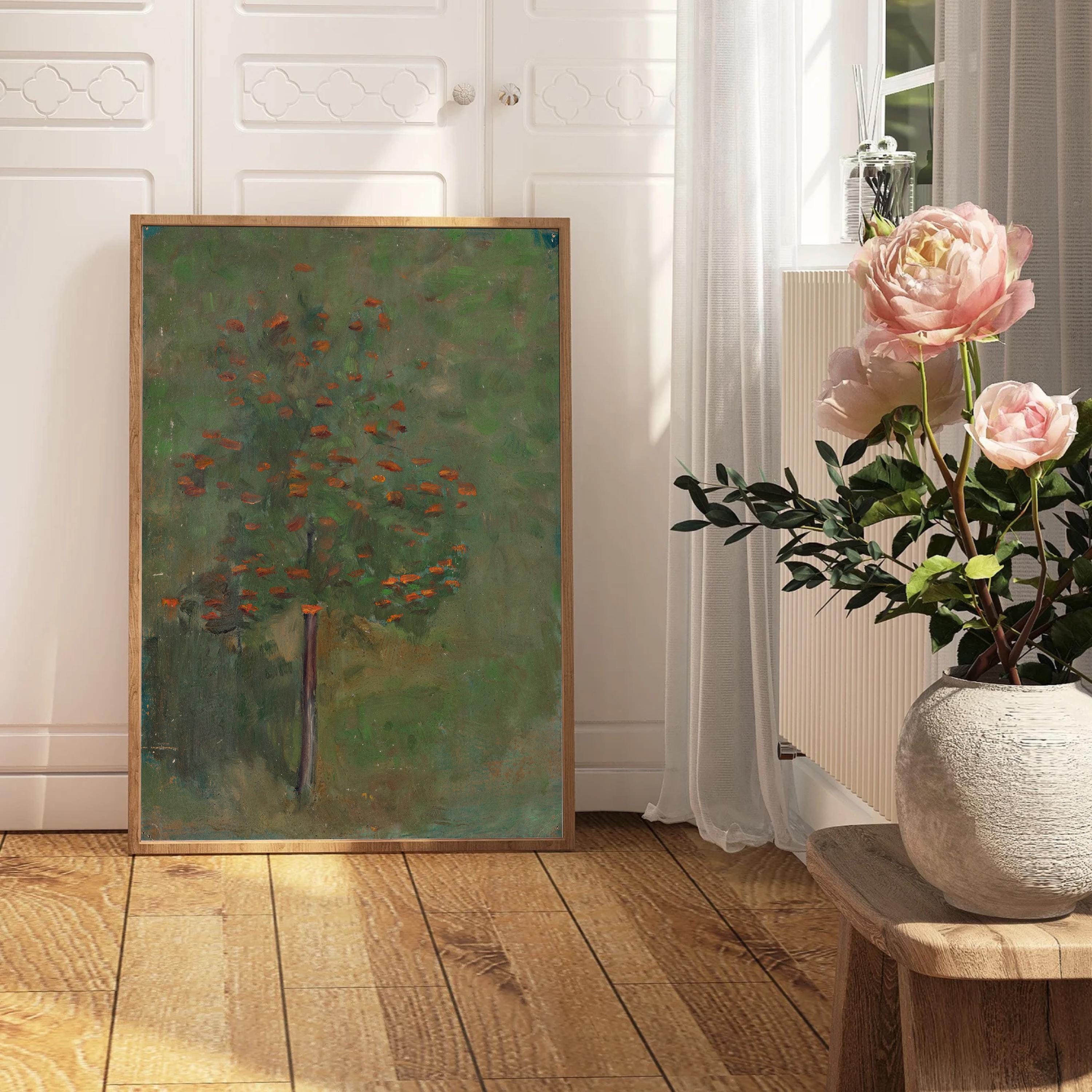 Vintage Abstract Landscape Digital Print, Neutral Warm Tones Large Wall Art, Downloadable Oil Painting Decor, Modern Home Decor