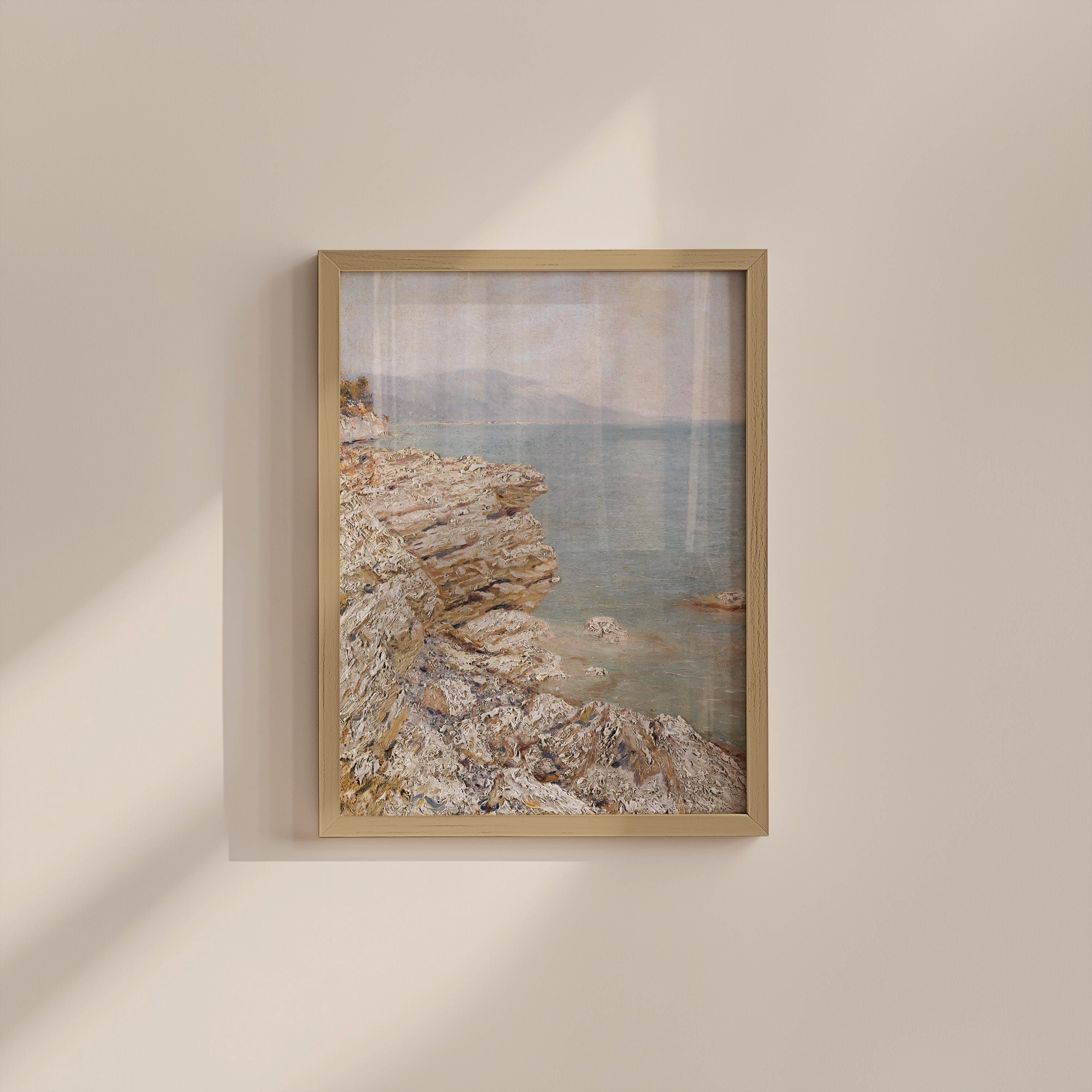 Vintage Beach Art, Digital Vintage Print, Vintage Art, Coastal Beach Art, Beach House print, Ocean Cliffs Art Print, Neutral Ocean Art Print