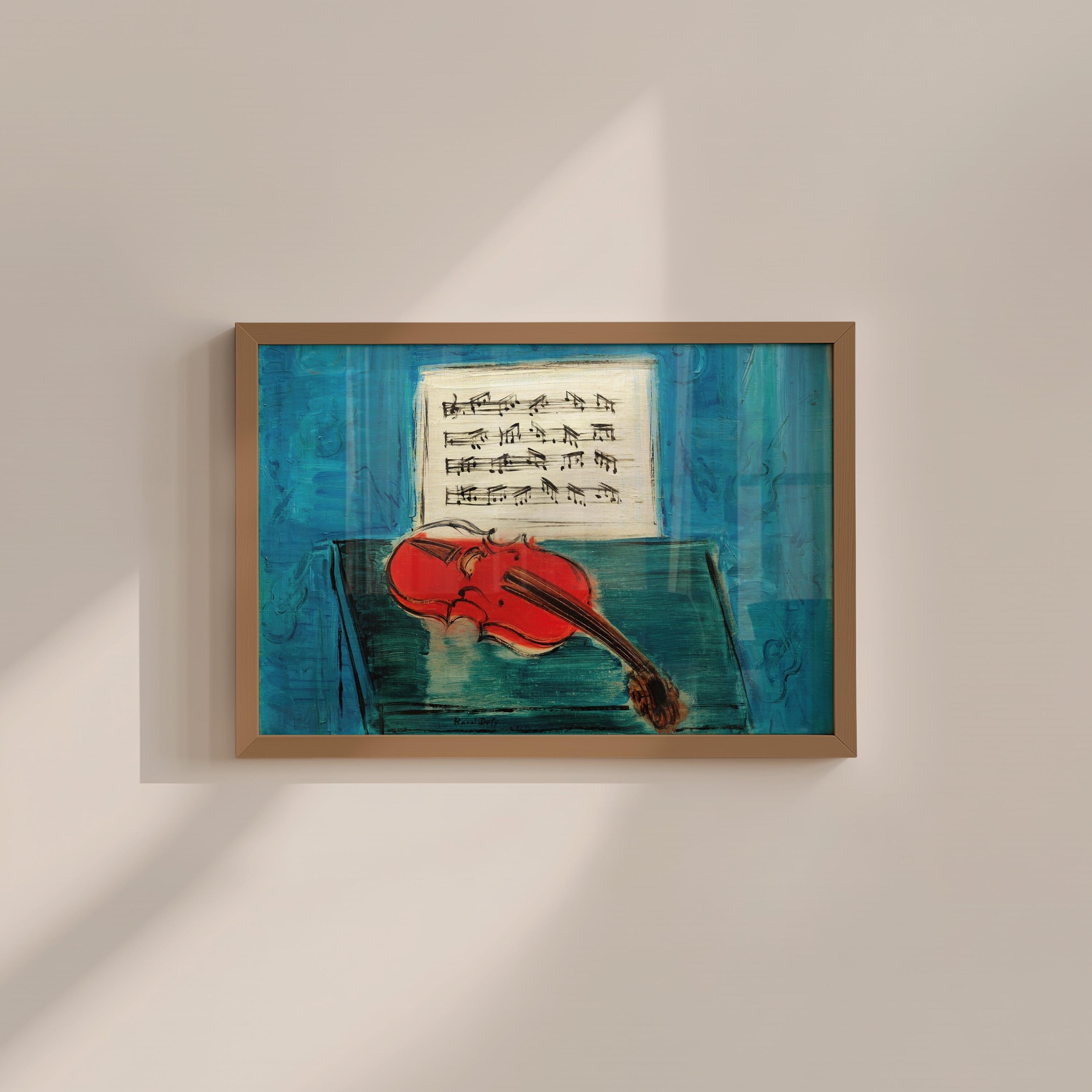 Abstract Music Wall Art | Maximalist Decor | Violin Oil Painting | Vintage Painting Downloadable Print | Mozart Lover Gift