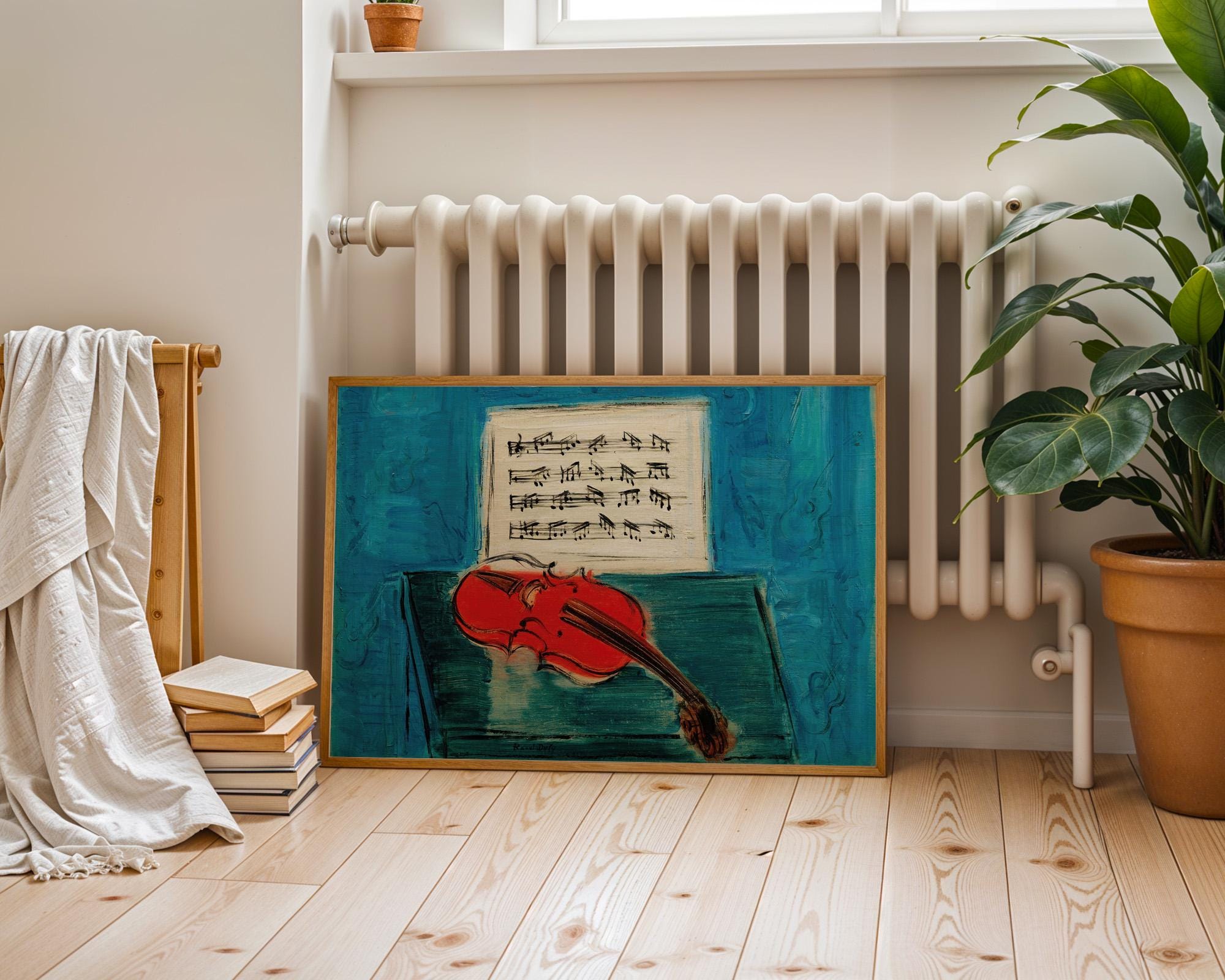 Abstract Music Wall Art | Maximalist Decor | Violin Oil Painting | Vintage Painting Downloadable Print | Mozart Lover Gift