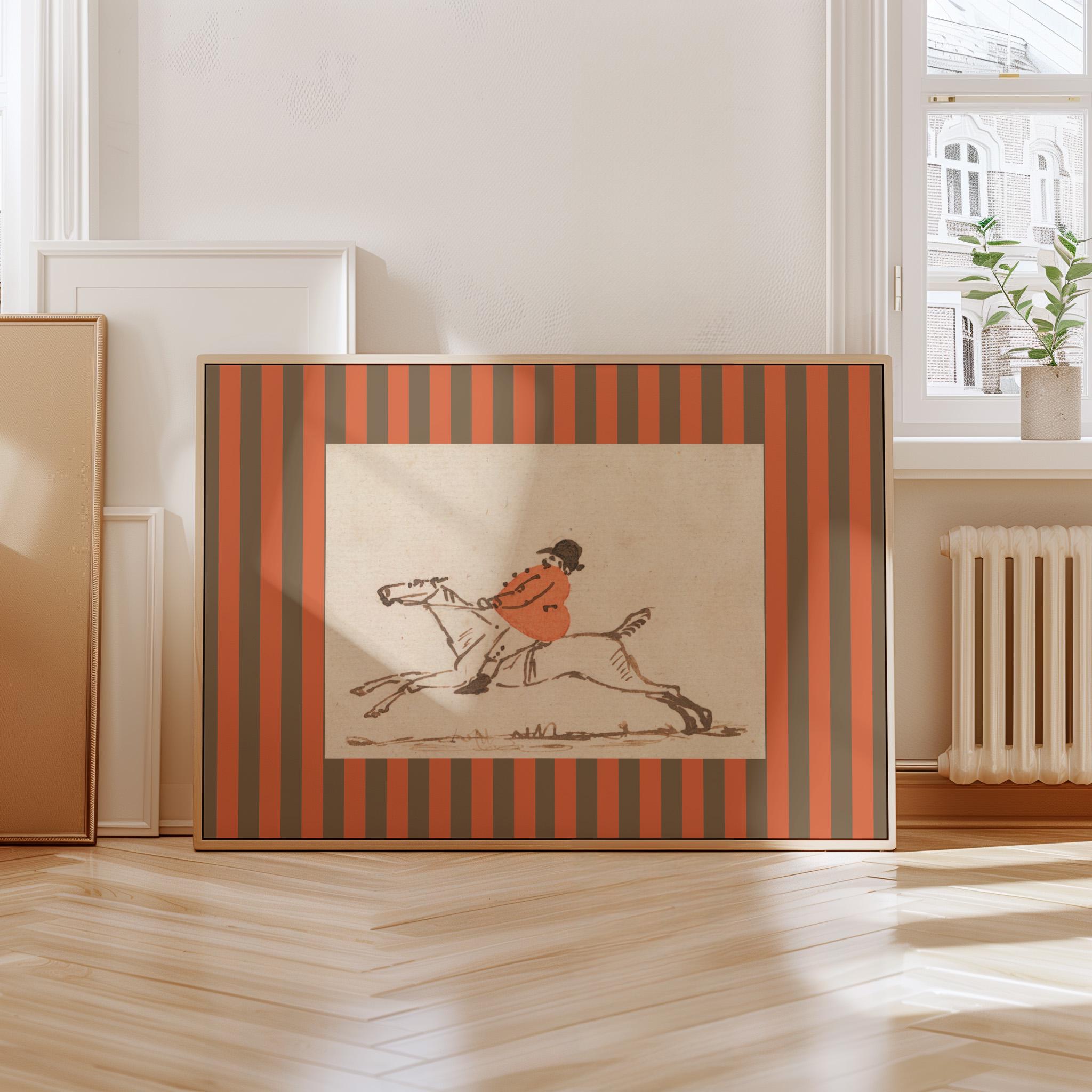 Horse Art Print | Vintage Nursery Decor, Equestrian Wall Art for Boys Room, Horse Lover Gift, Digital Download Painting, Horse Decor