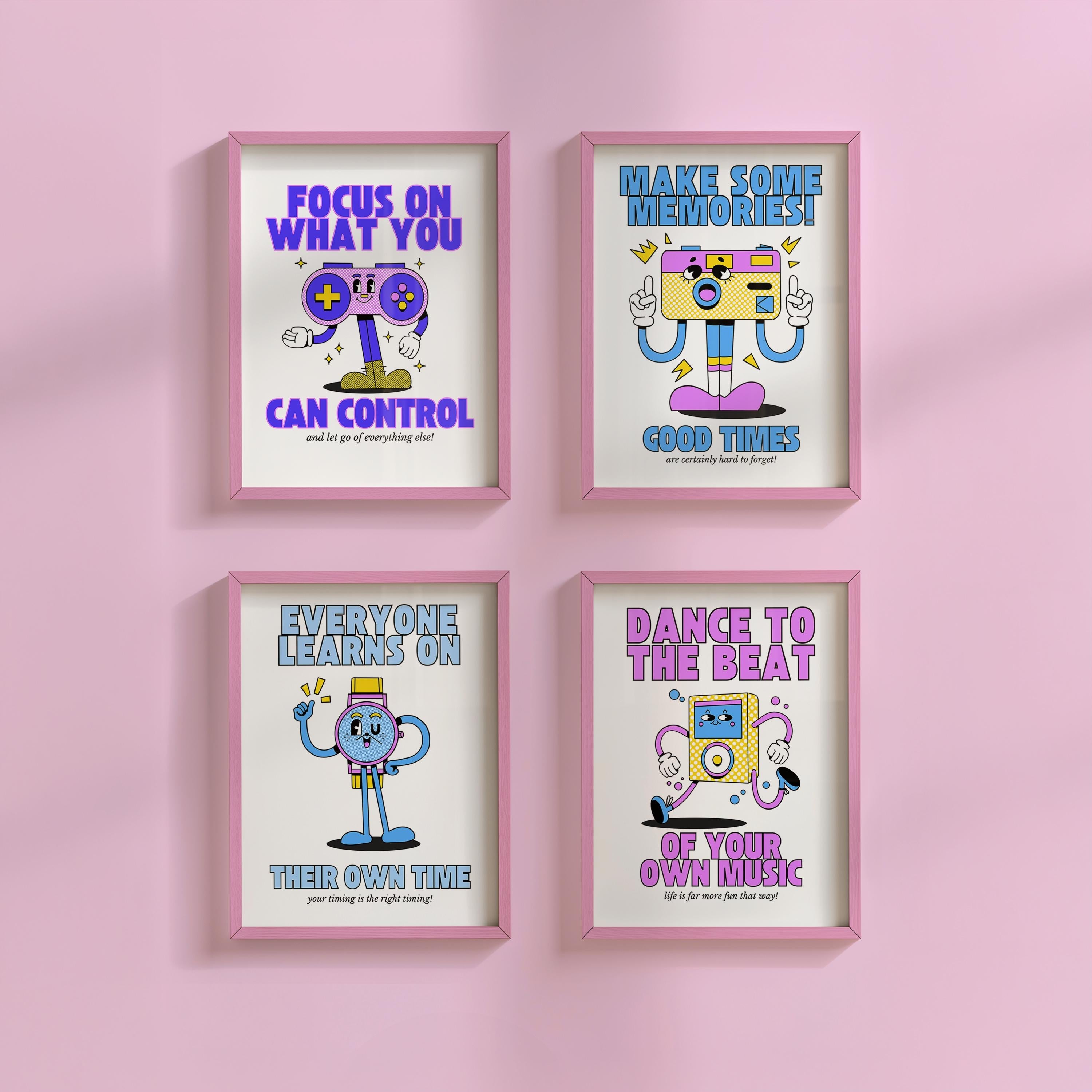 Gallery Wall Set of Four Digital Art Prints