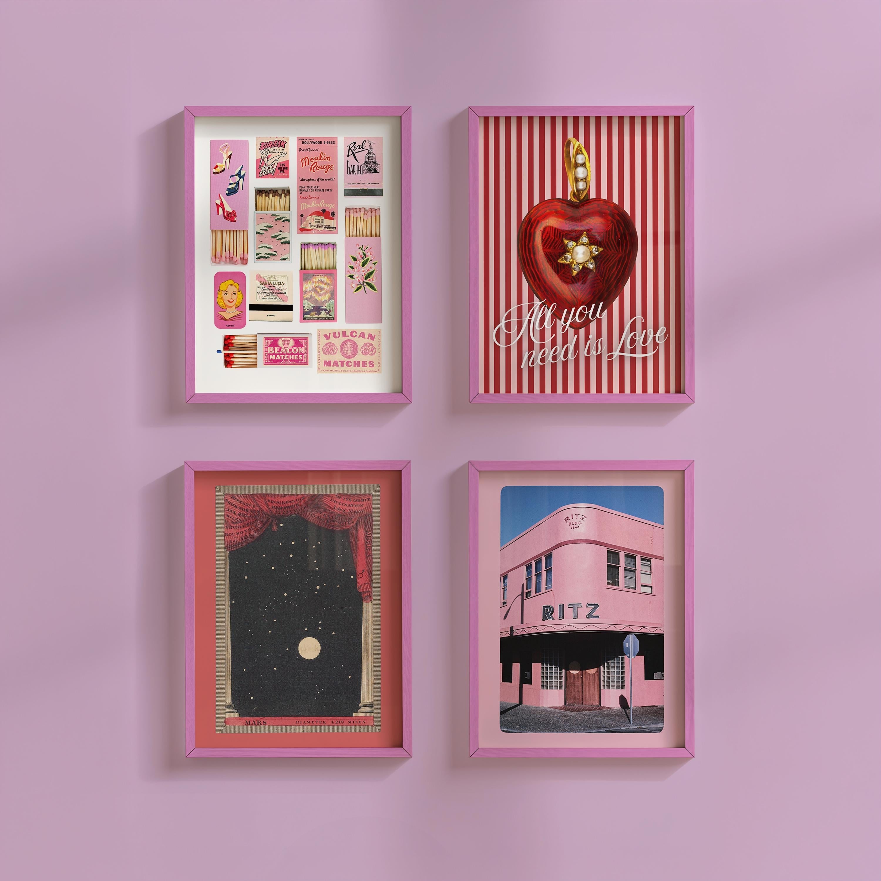 Gallery Wall Set of 4 Digital Art Prints