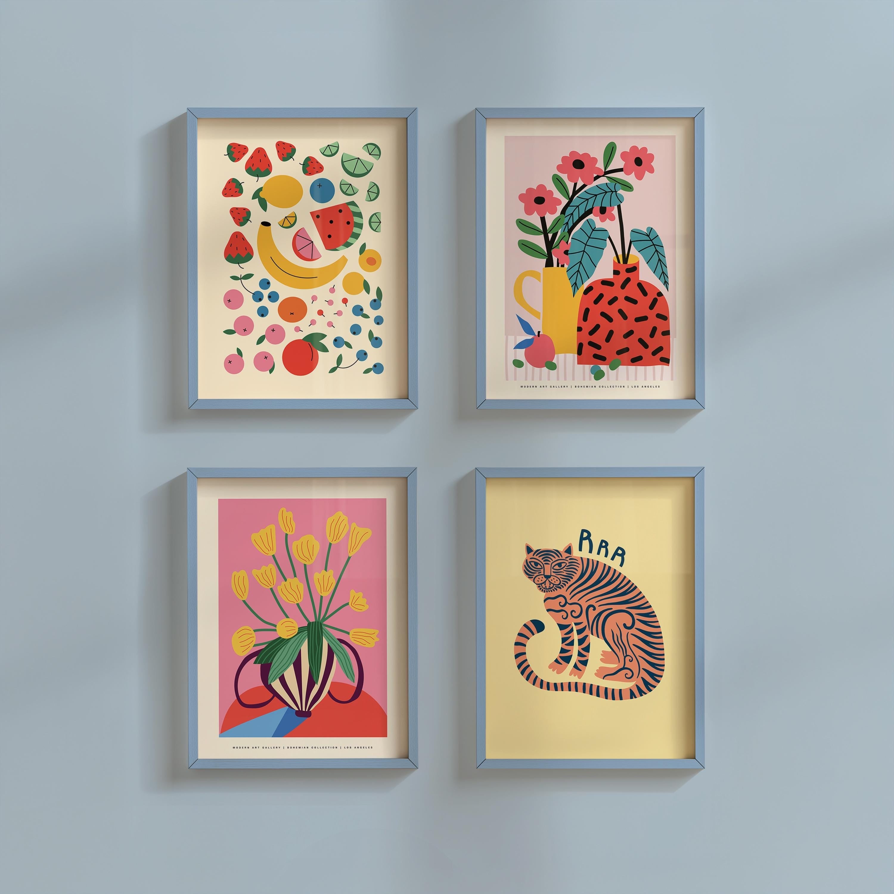 Gallery Wall Set of Four Digital Art Prints