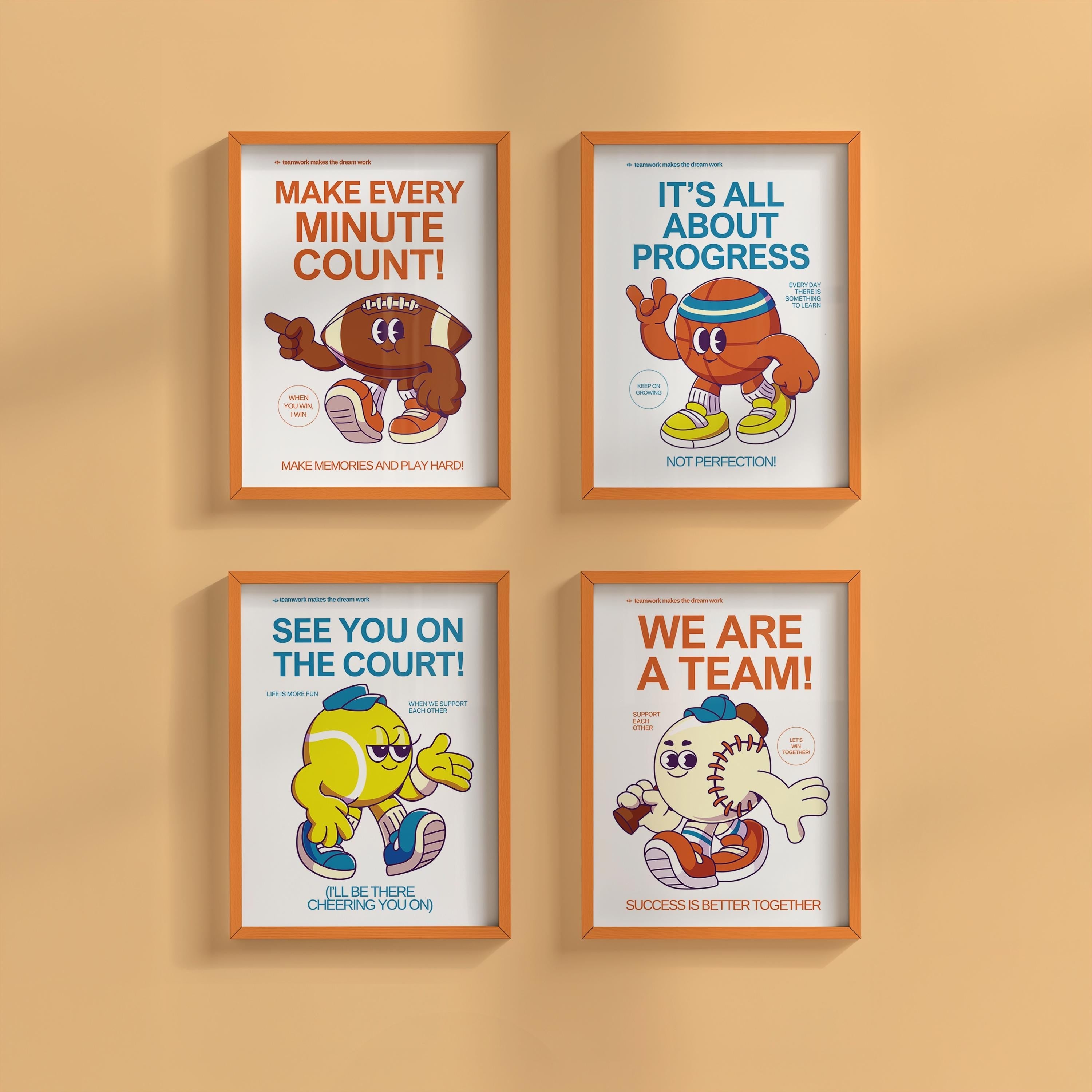Gallery Wall Set of 4 Kids and Classroom Digital Art Prints